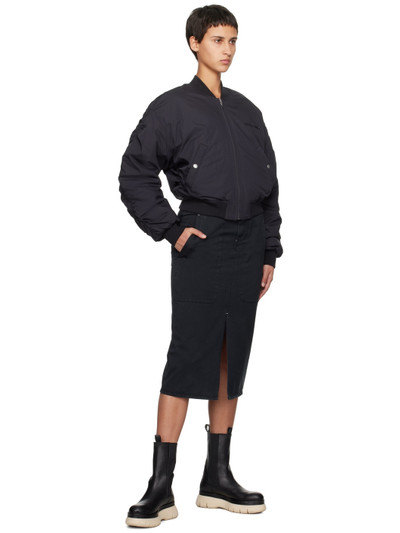 Isabel Marant Étoile Black Flozia Denim Midi Skirt outlook