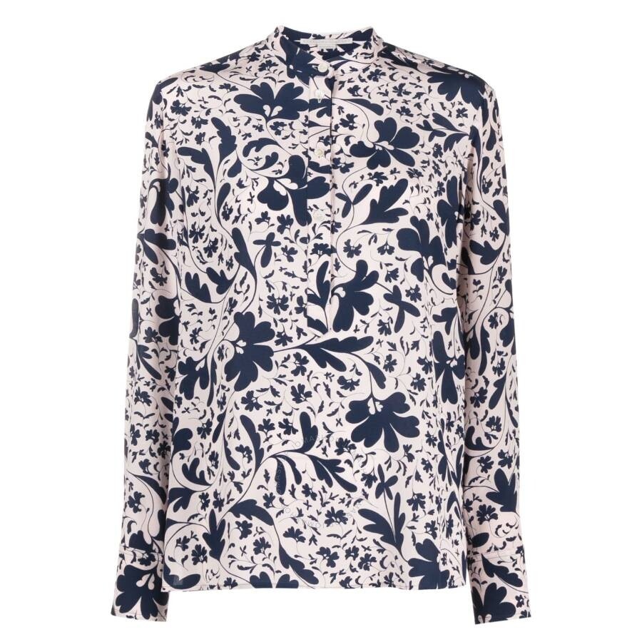 Stella McCartney Blue Silk Forest Floral Print Shirt - 1