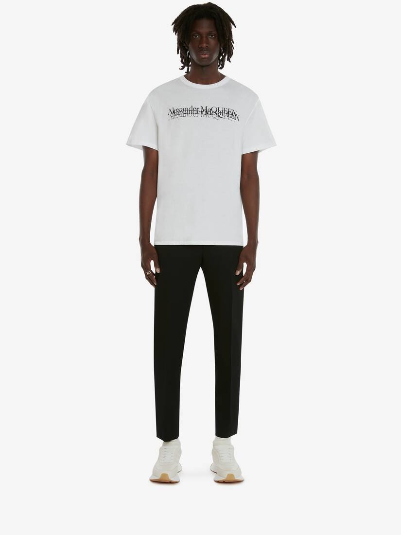 Men's McQueen Logo Stamp T-shirt in White - 2
