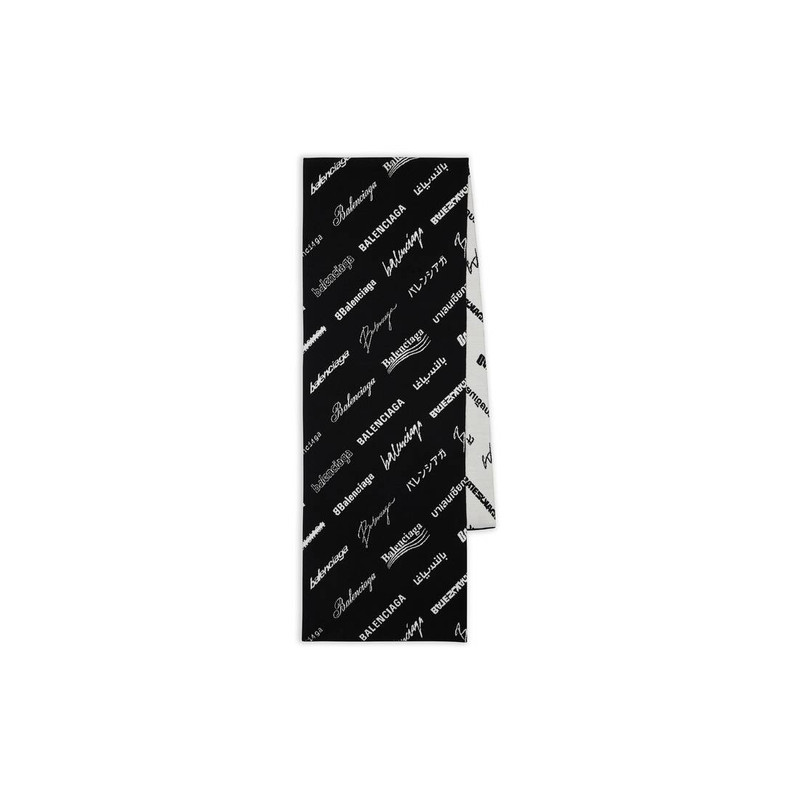 BALENCIAGA Logomania All Over Scarf in Black outlook