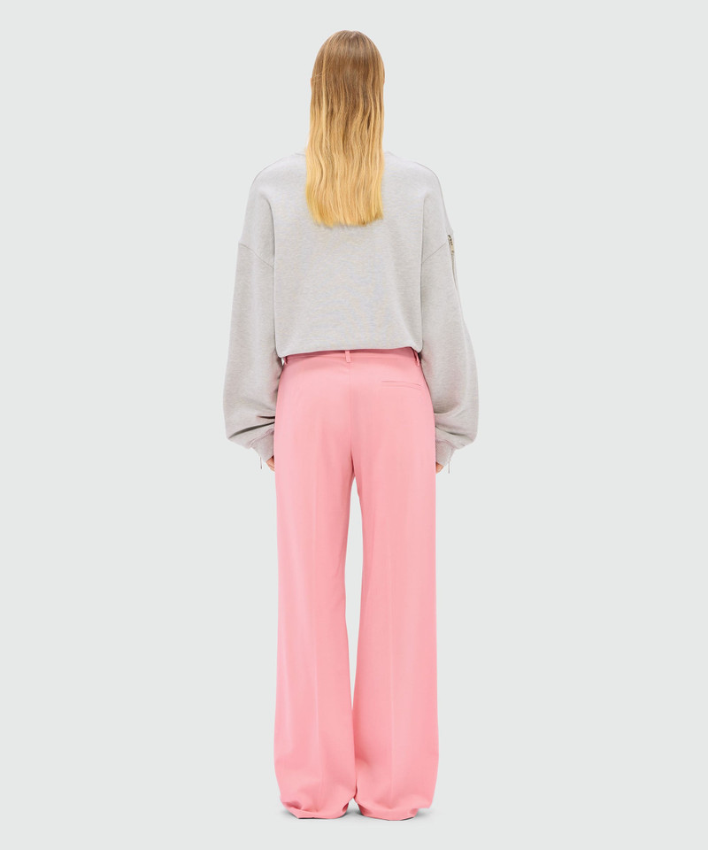 Pink flared trousers in cool wool 3