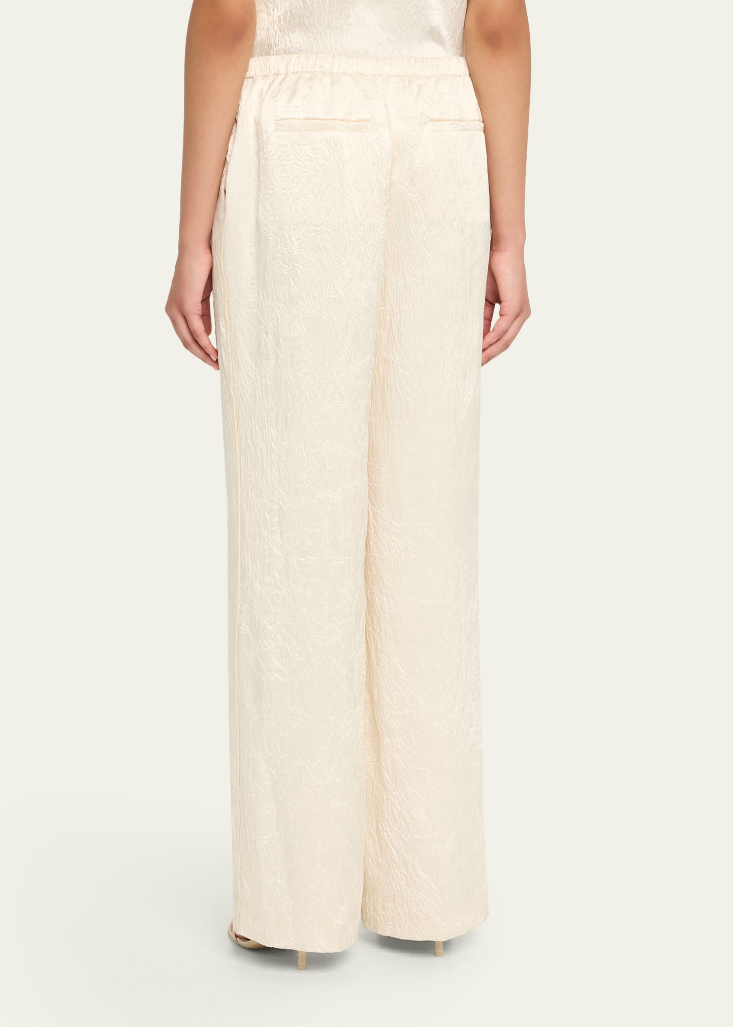 Elliat Crinkled Satin Drawstring Pants - 3