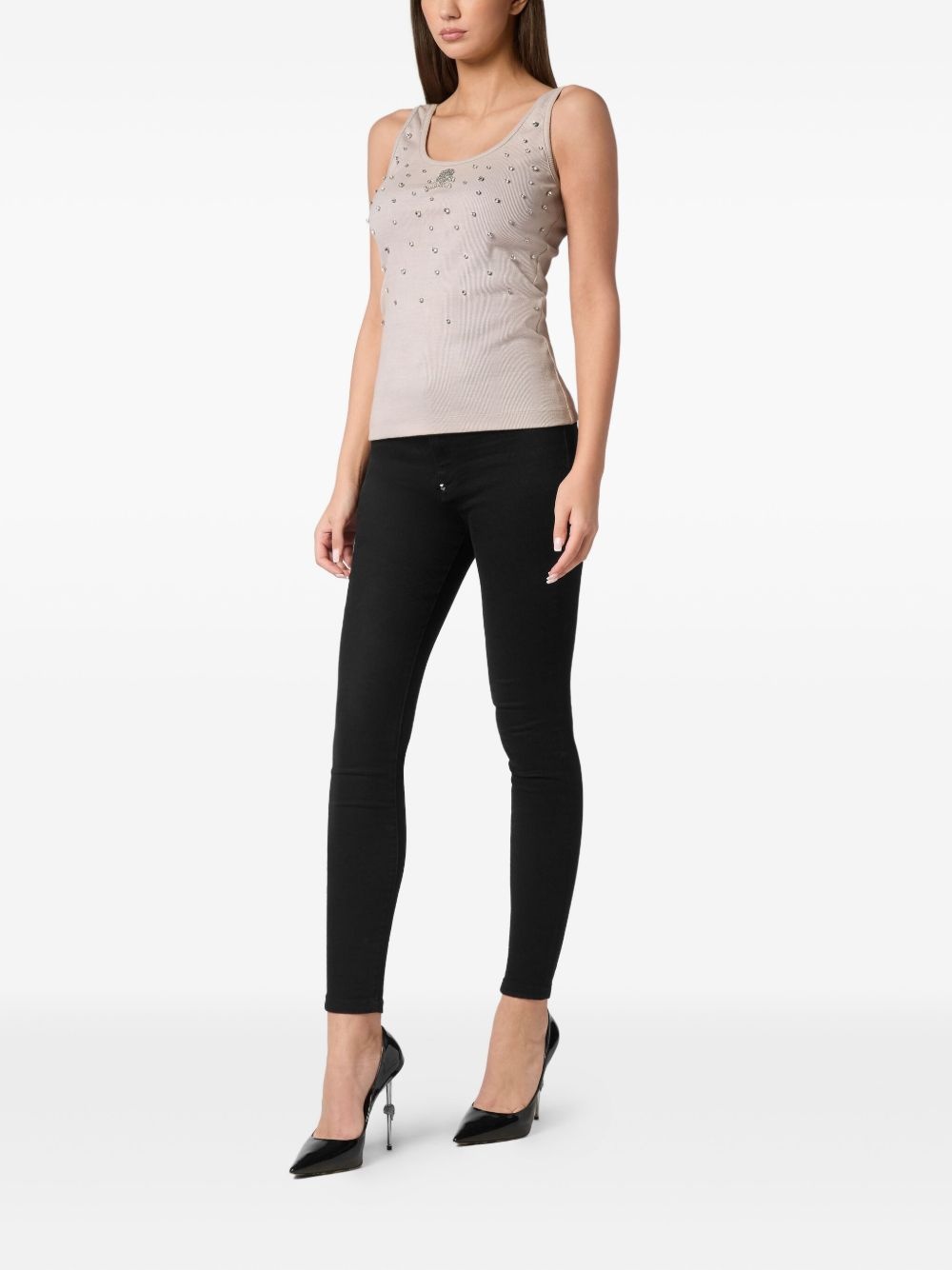 rhinestone-embellished top - 2