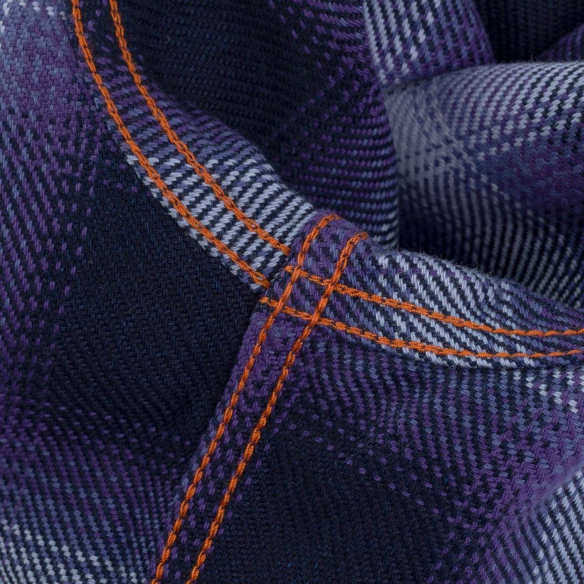 IHWF-001 9oz Selvedge Ombré Check Work Shirt - Purple - 15