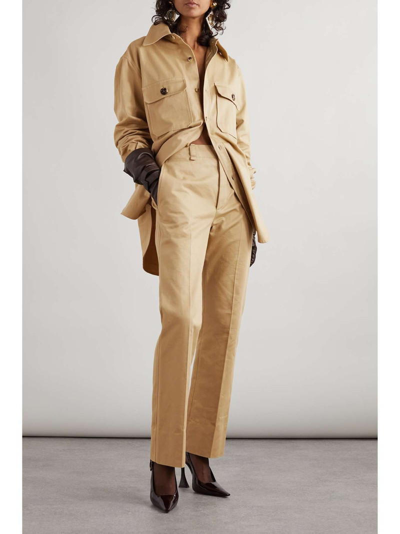 SAINT LAURENT Cotton-drill straight-leg pants outlook