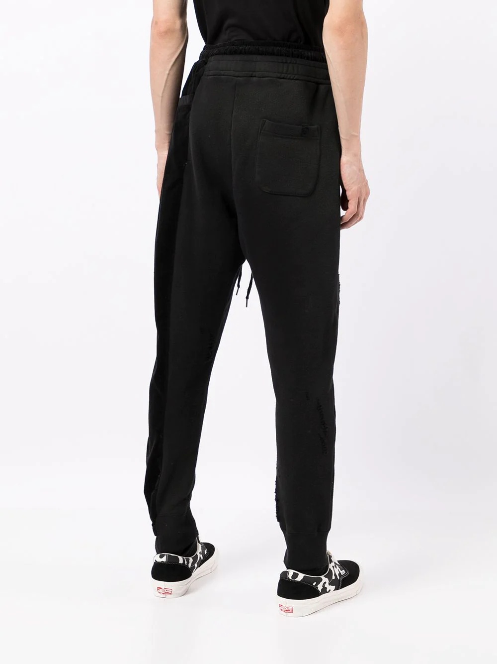 logo patch tapered track pants - 4