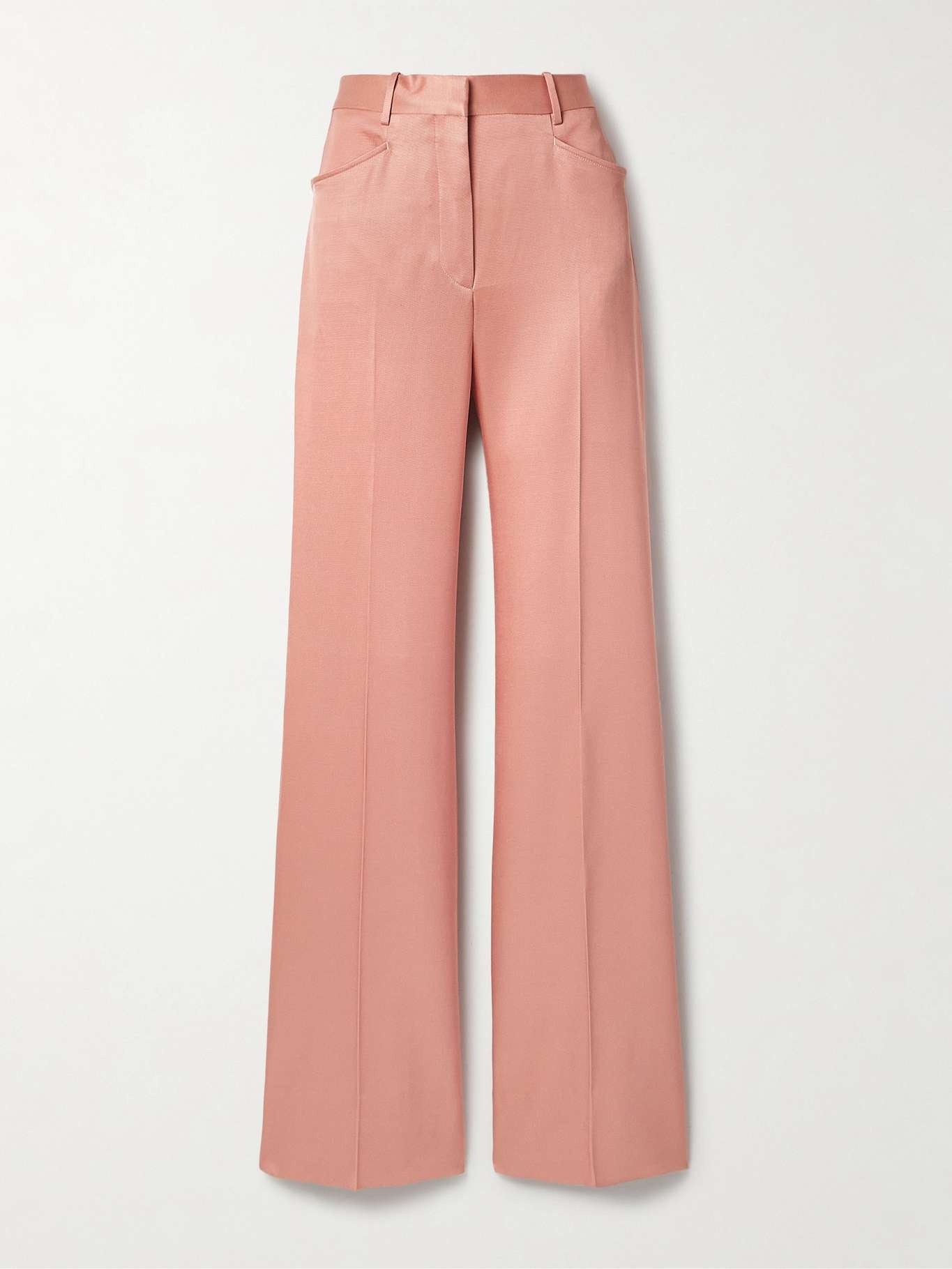 Silk and wool-blend twill straight-leg pants - 1