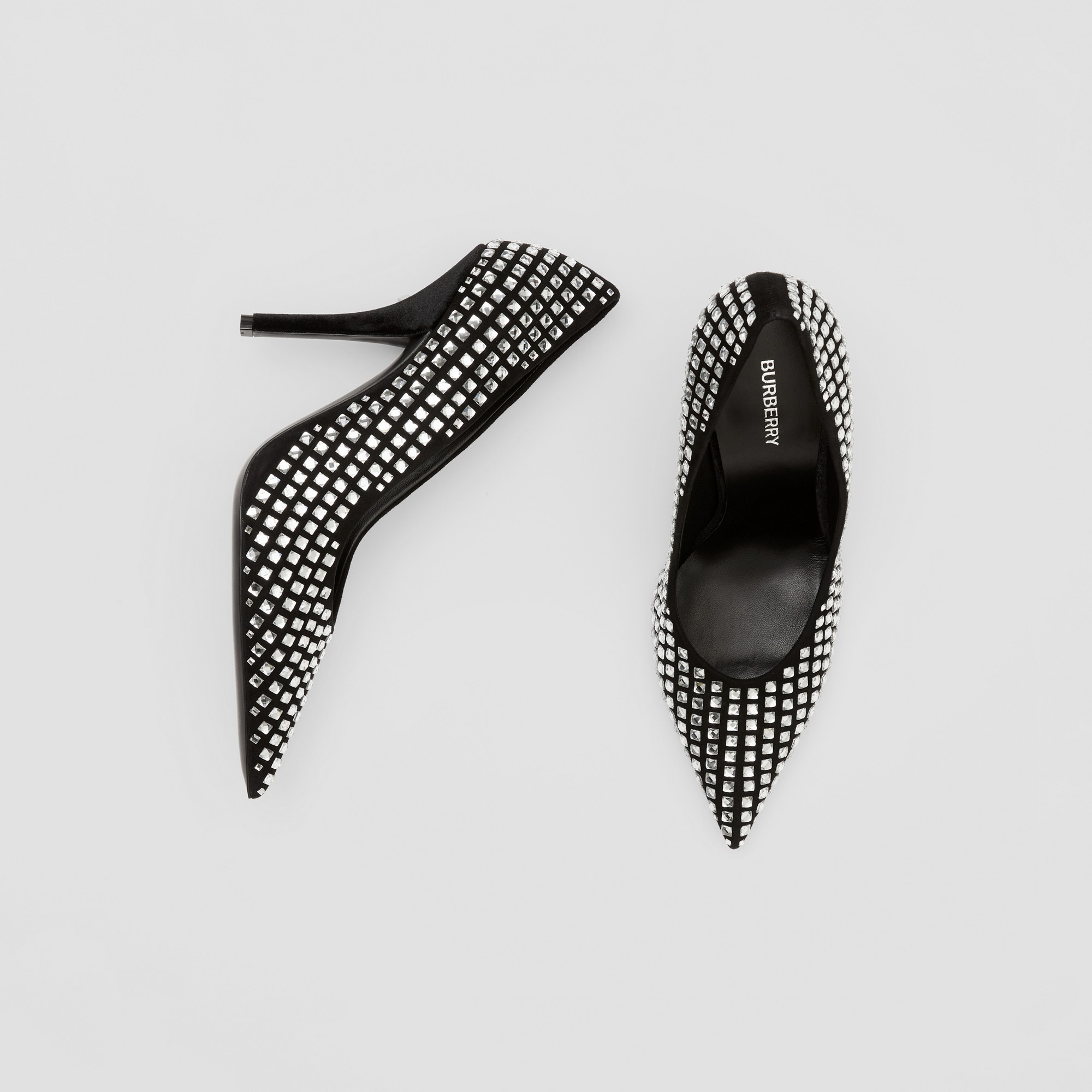 Crystal Detail Leather Point-toe Pumps - 6
