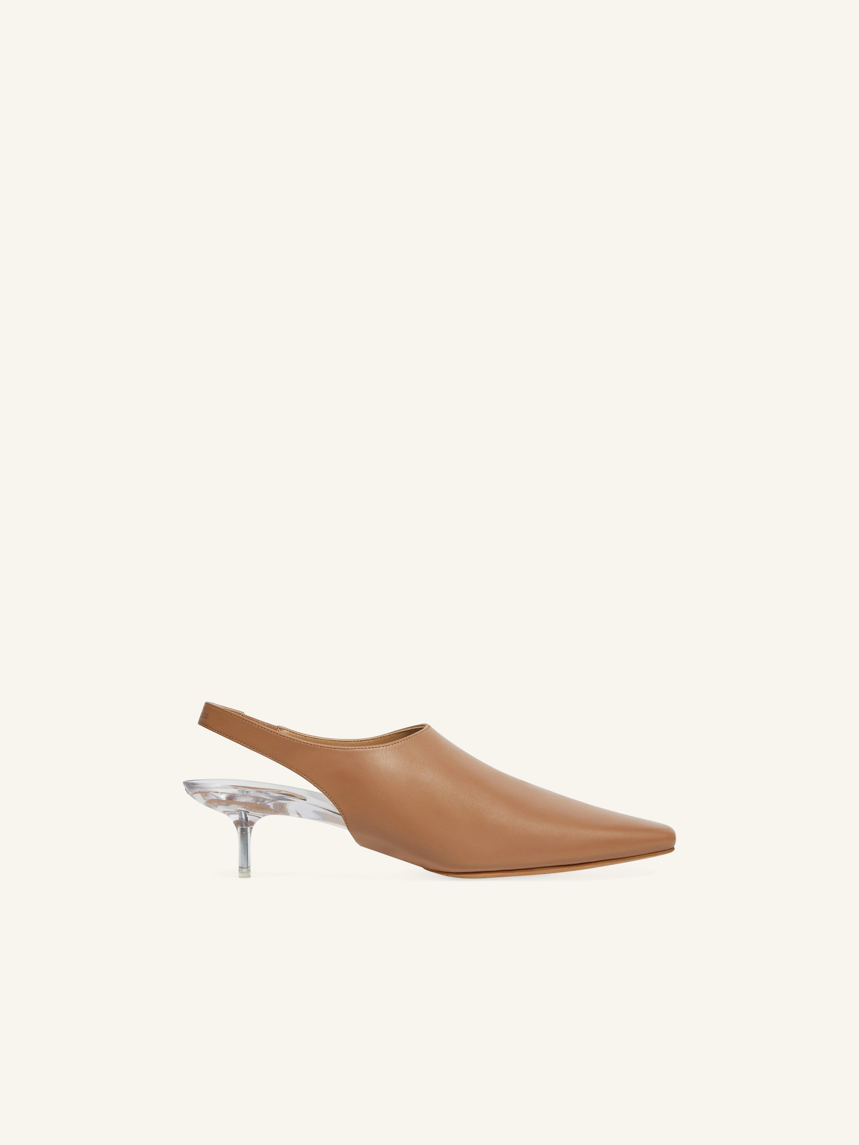 TRANSPARENT KITTEN-HEEL SLINGBACKS - 1