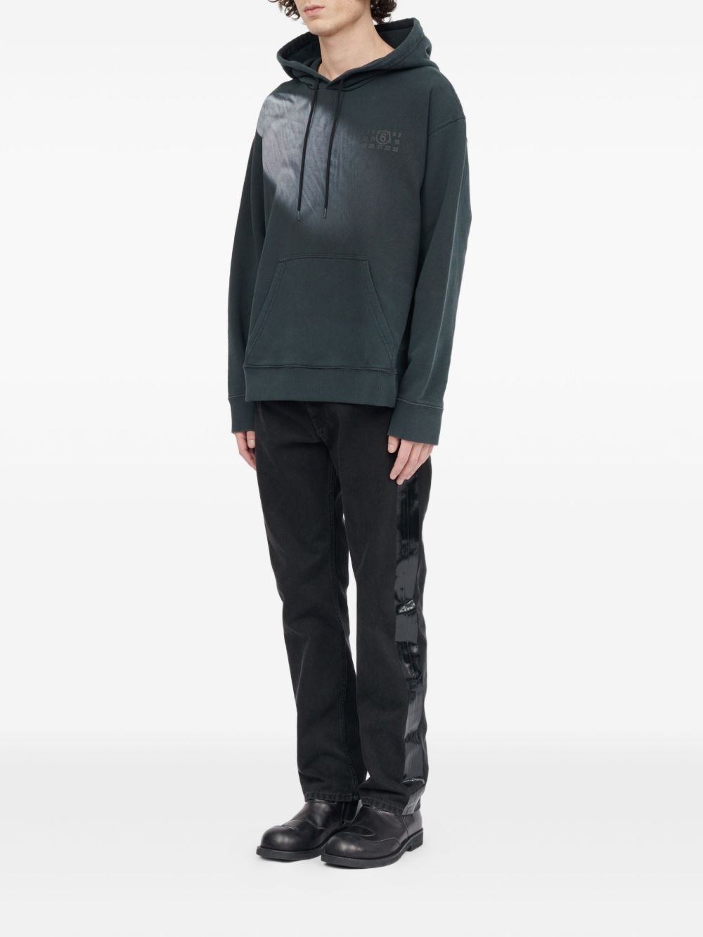 faded logo-embroidered hoodie - 4