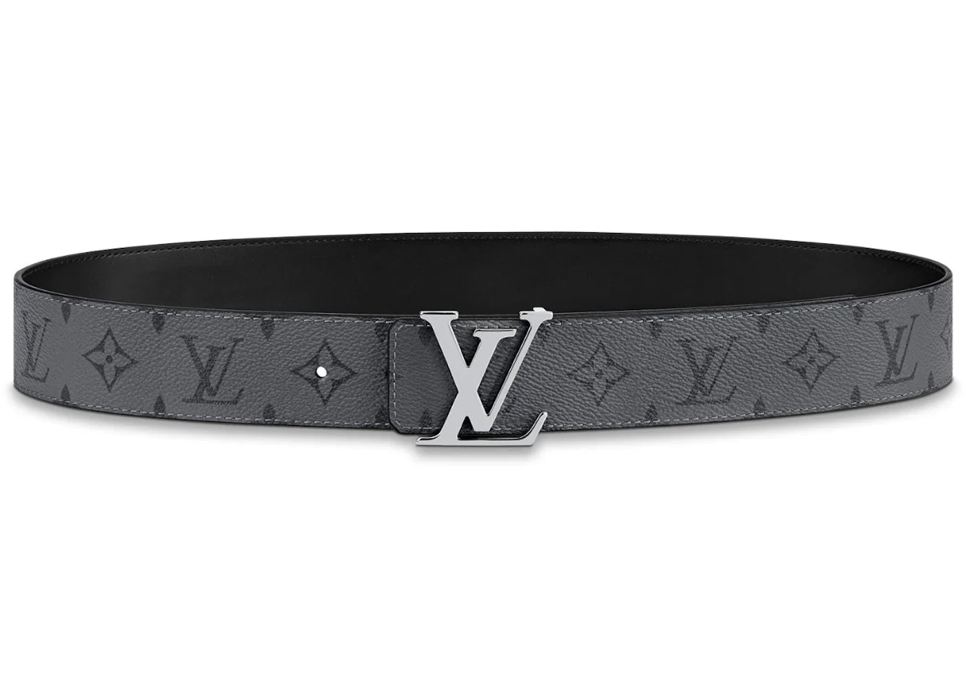 Louis Vuitton Reversible Belt Initiales Monogram Eclipse Reverse 40MM Gray - 1