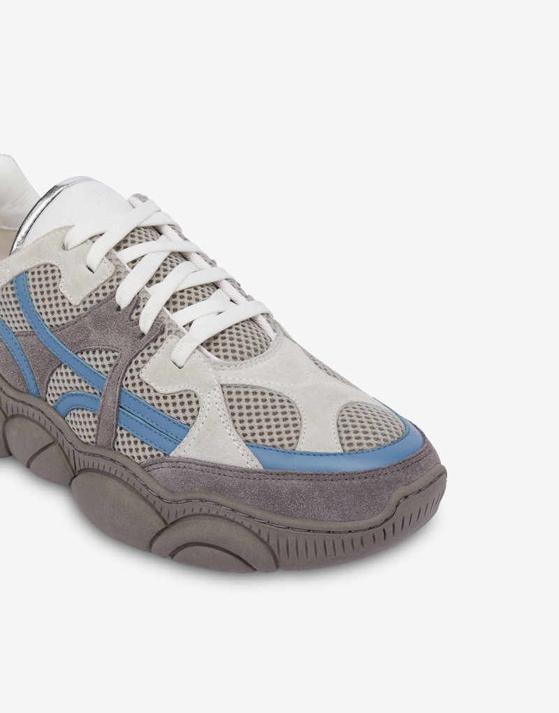 MESH, CALFSKIN AND SPLIT LEATHER TEDDY SHOES 5