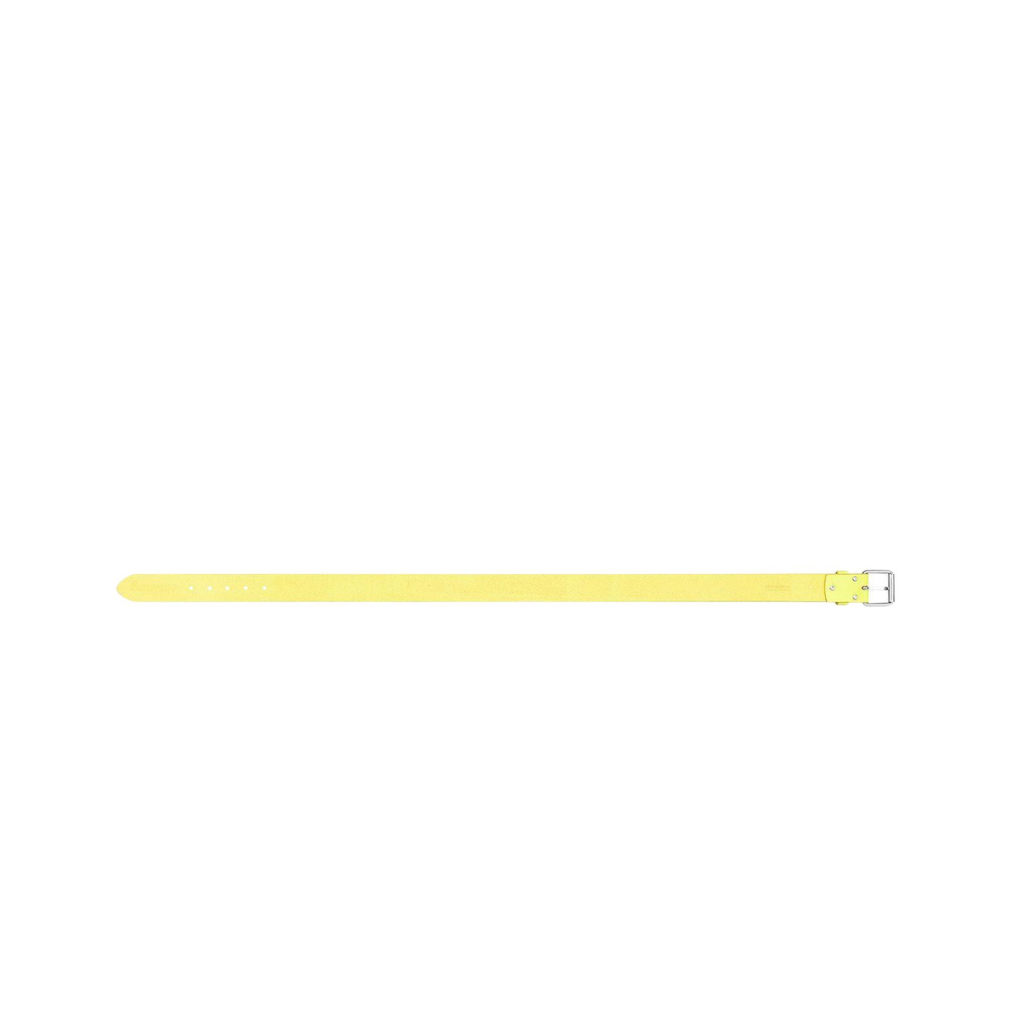Supreme Repeat Leather Belt 'Fluorescent Yellow' - 2