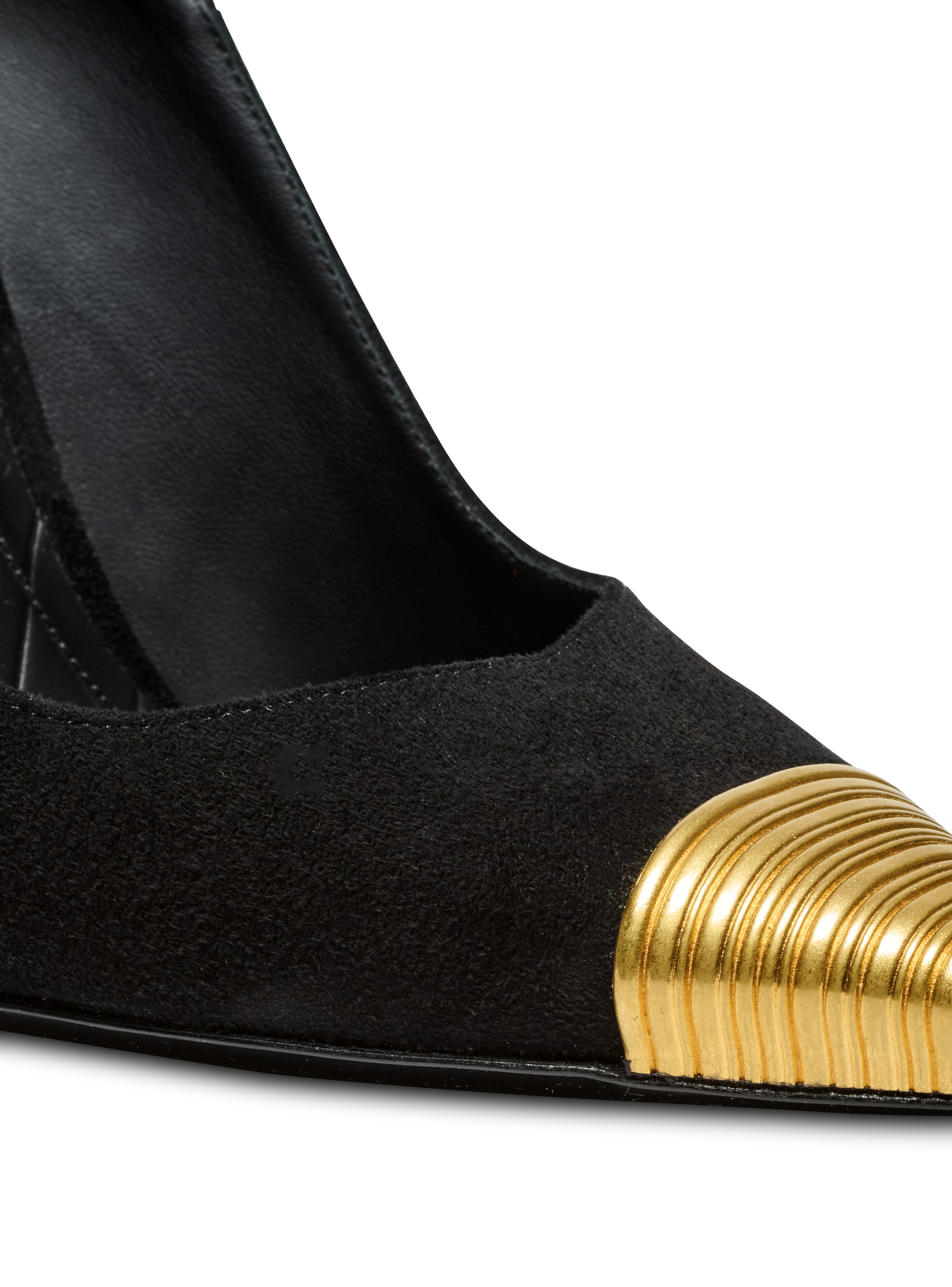 Lipstick pumps in suede leather and brass - 6