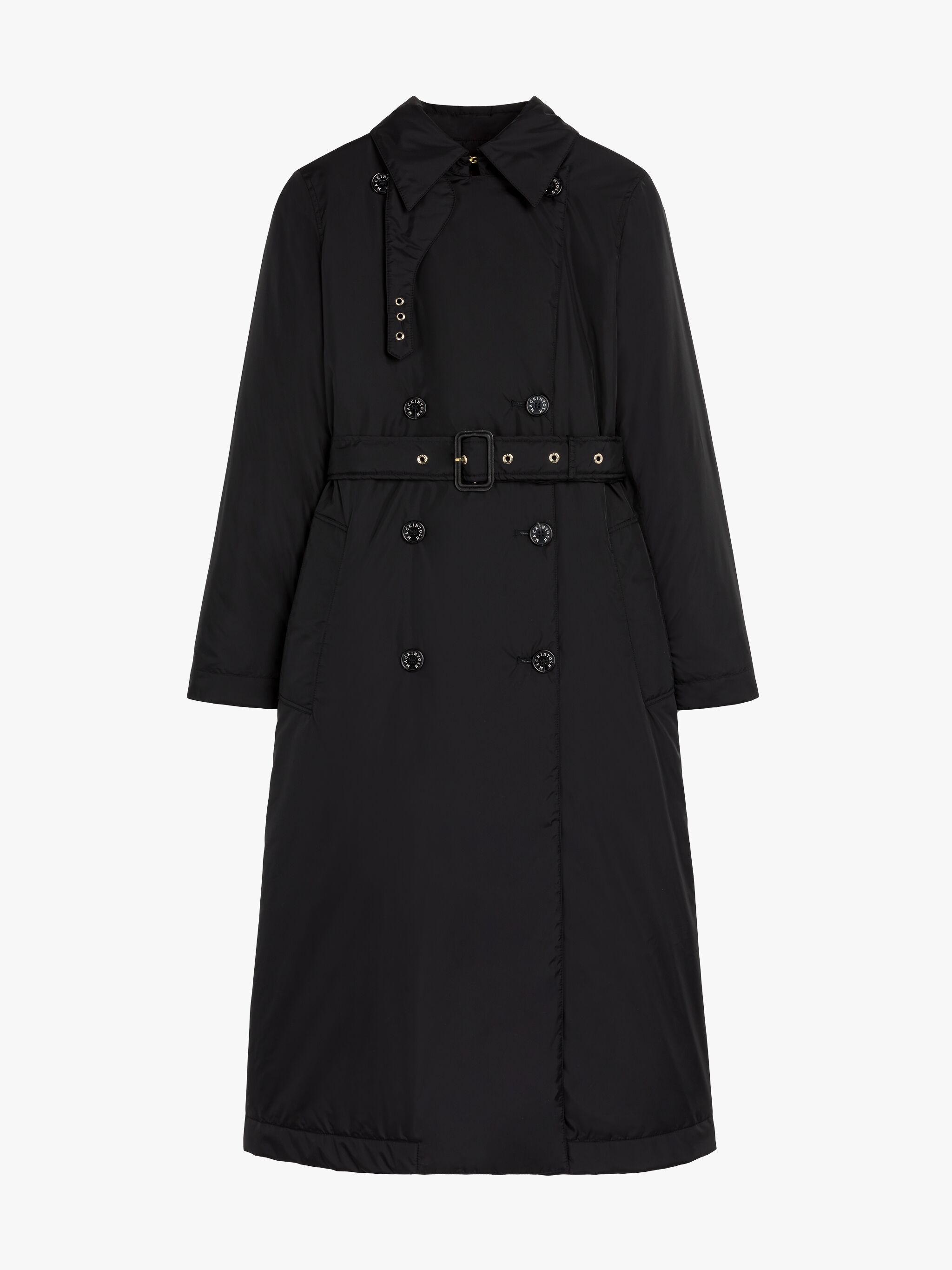 TYRIE BLACK NYLON THINDOWN TRENCH COAT - 1