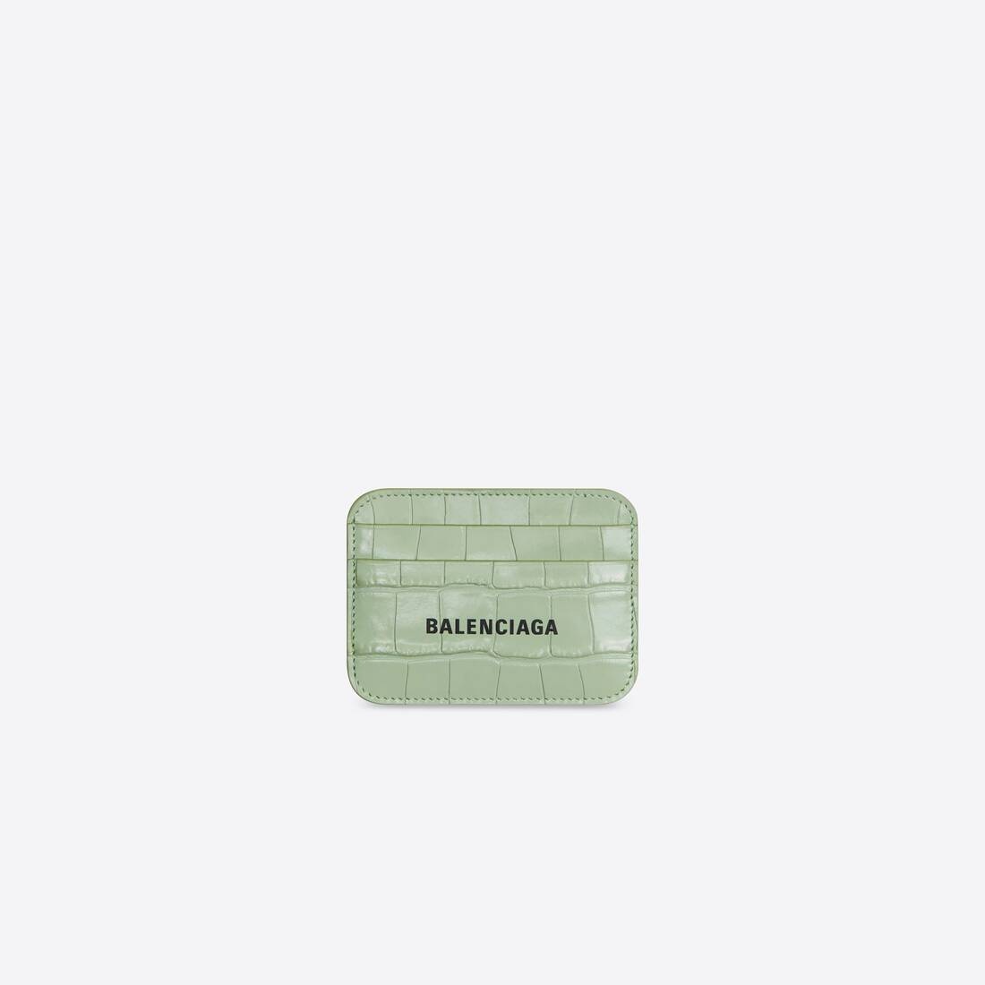 Women's Cash Card Holder Crocodile Embossed in Light Green - 1