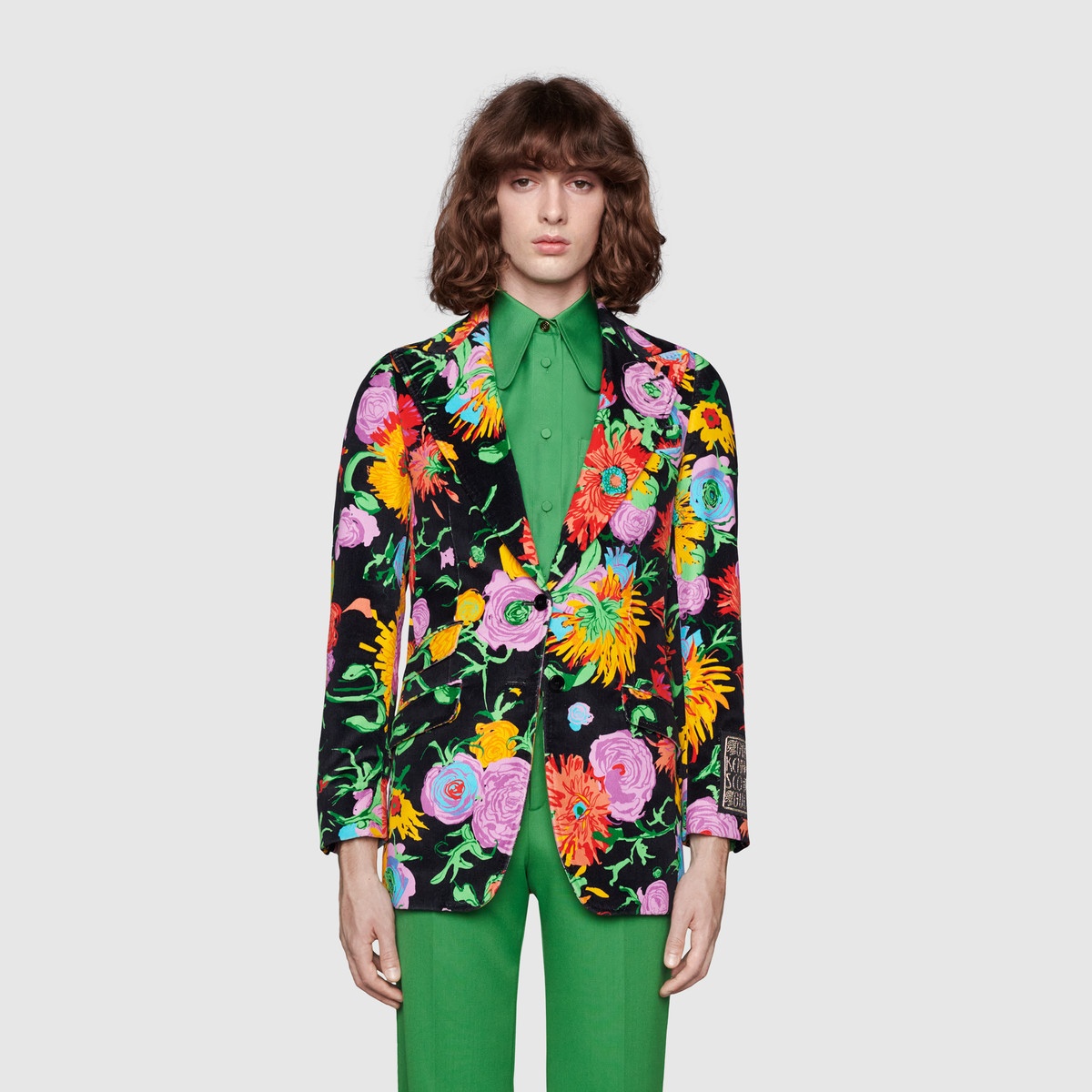 GUCCI×Ken Scott 国内正規品 フローラル テーラードジャケット50 Gucci x Ken Scott Floral Print Velvet Blazer - Runway Catalog