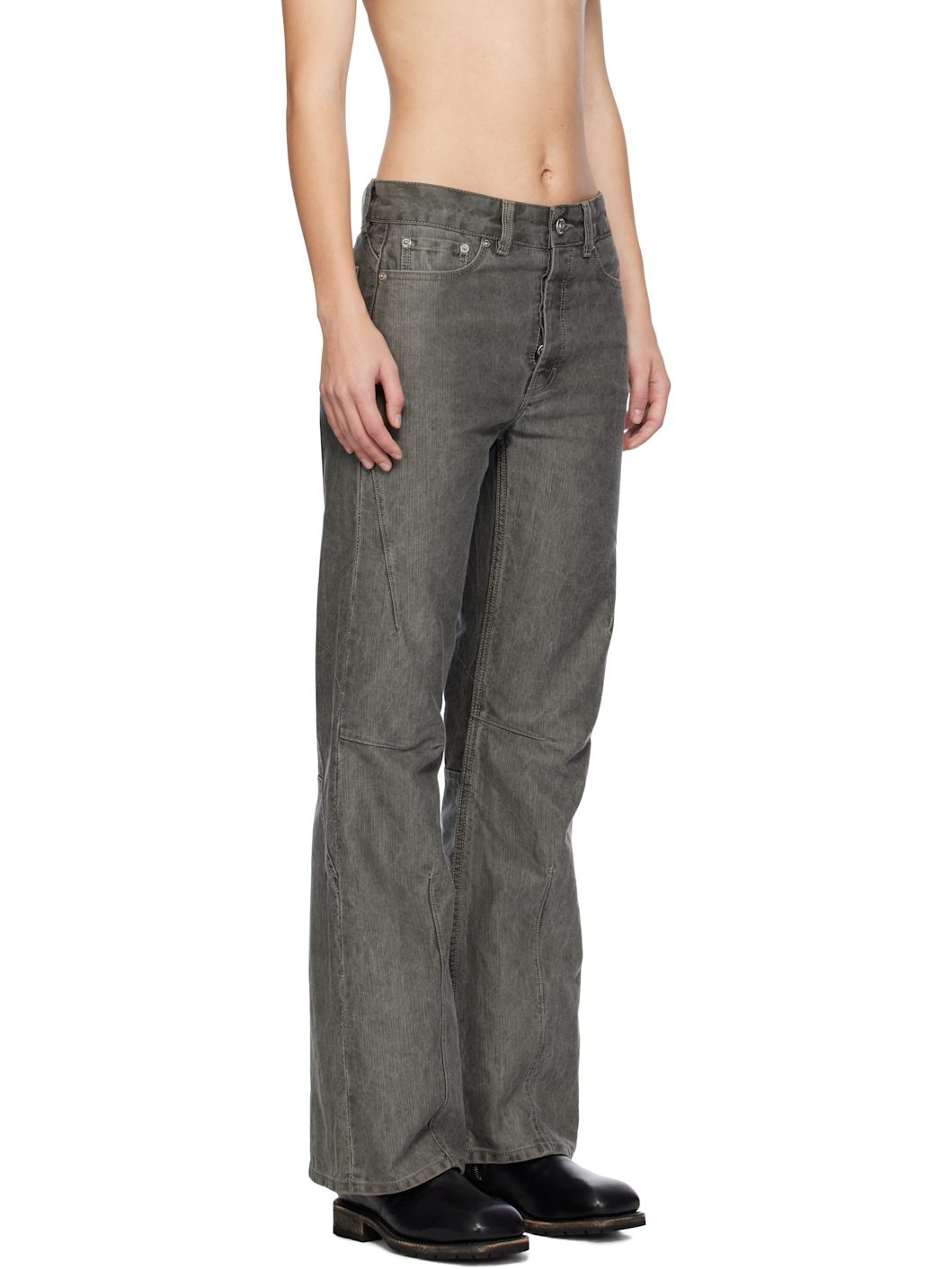 Gray Moto Cut Jeans - 2