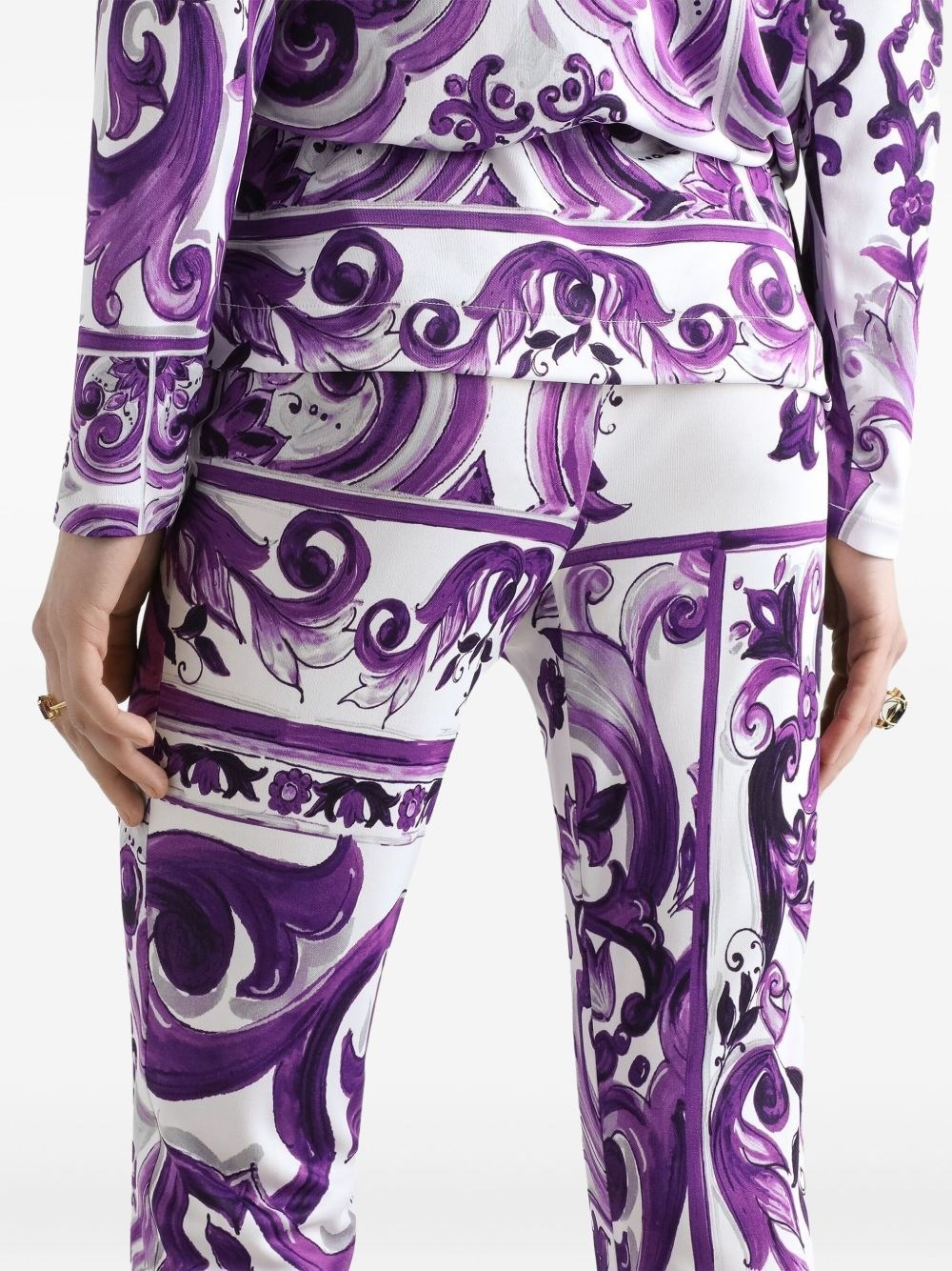 Maiolica print trousers - 3