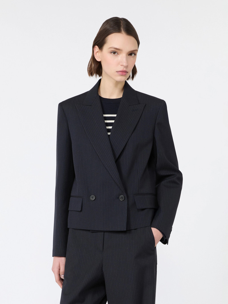CANAPA Wool and cotton gabardine blazer - NAVY 3