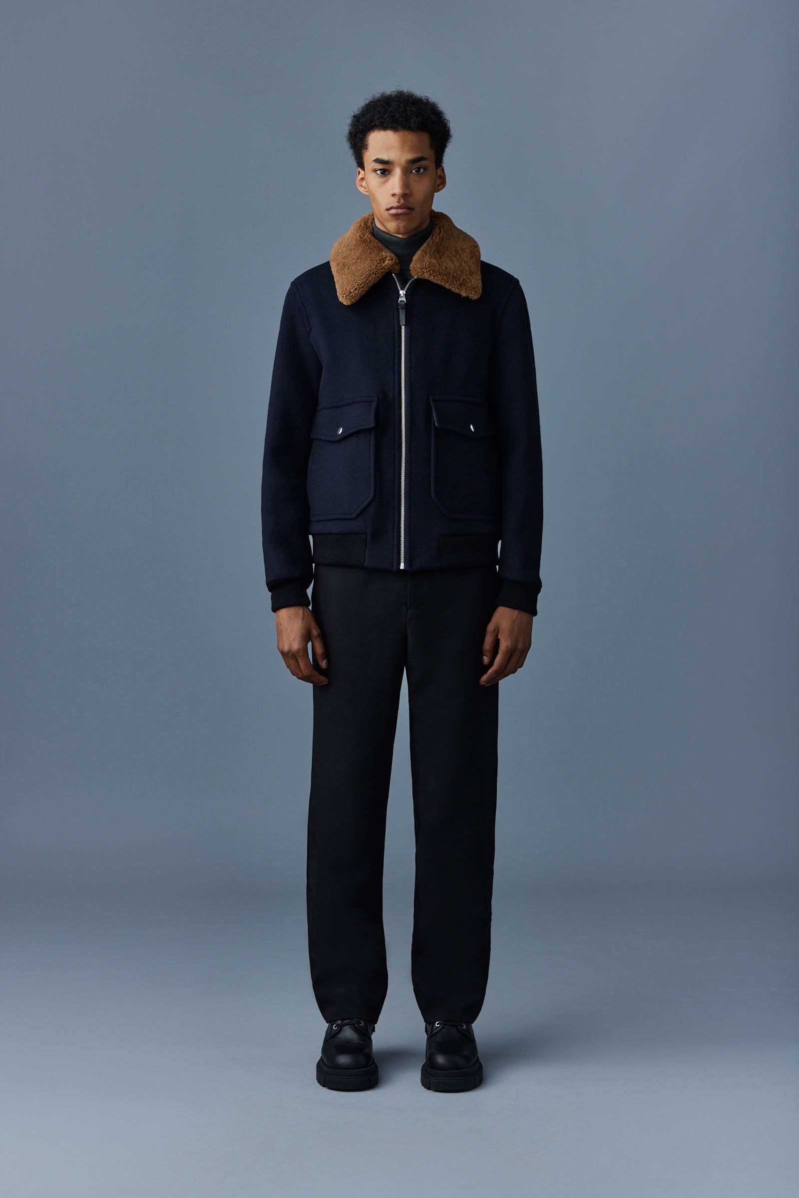 ABIGAIL Calfskin biker jacket with peplum - 2