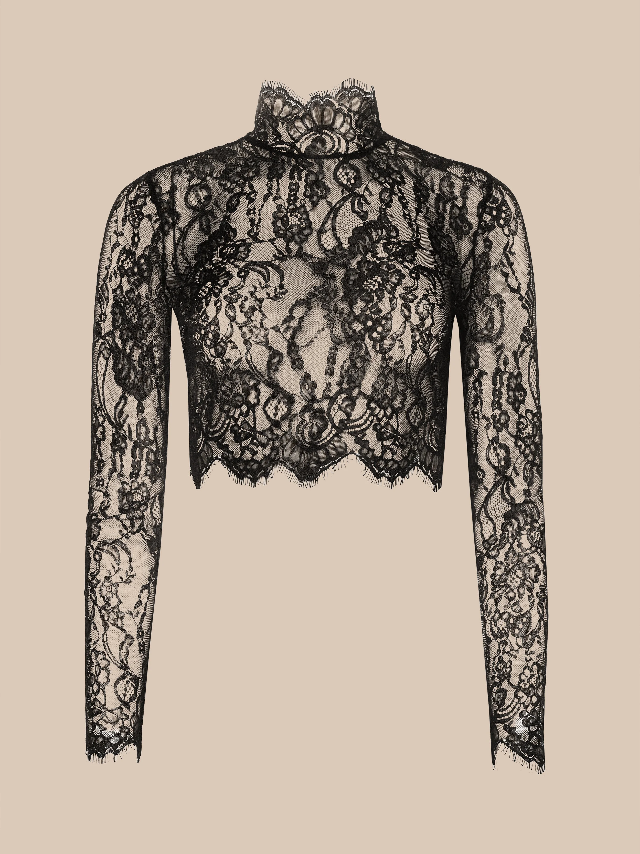 Henriette Cropped Lace Top - 1