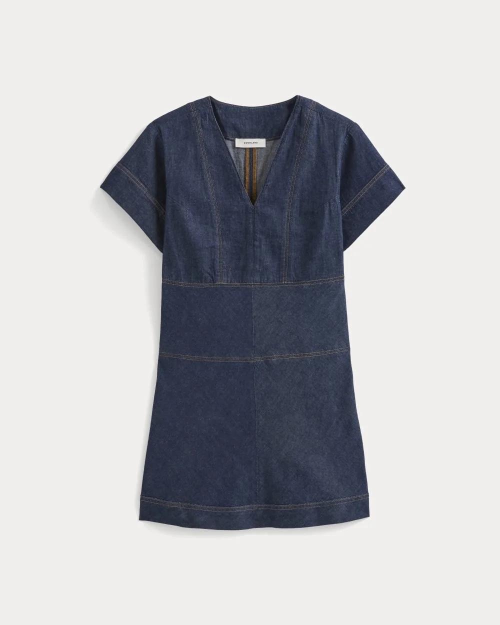 DENIM SHORT-SLEEVE DRESS - 1