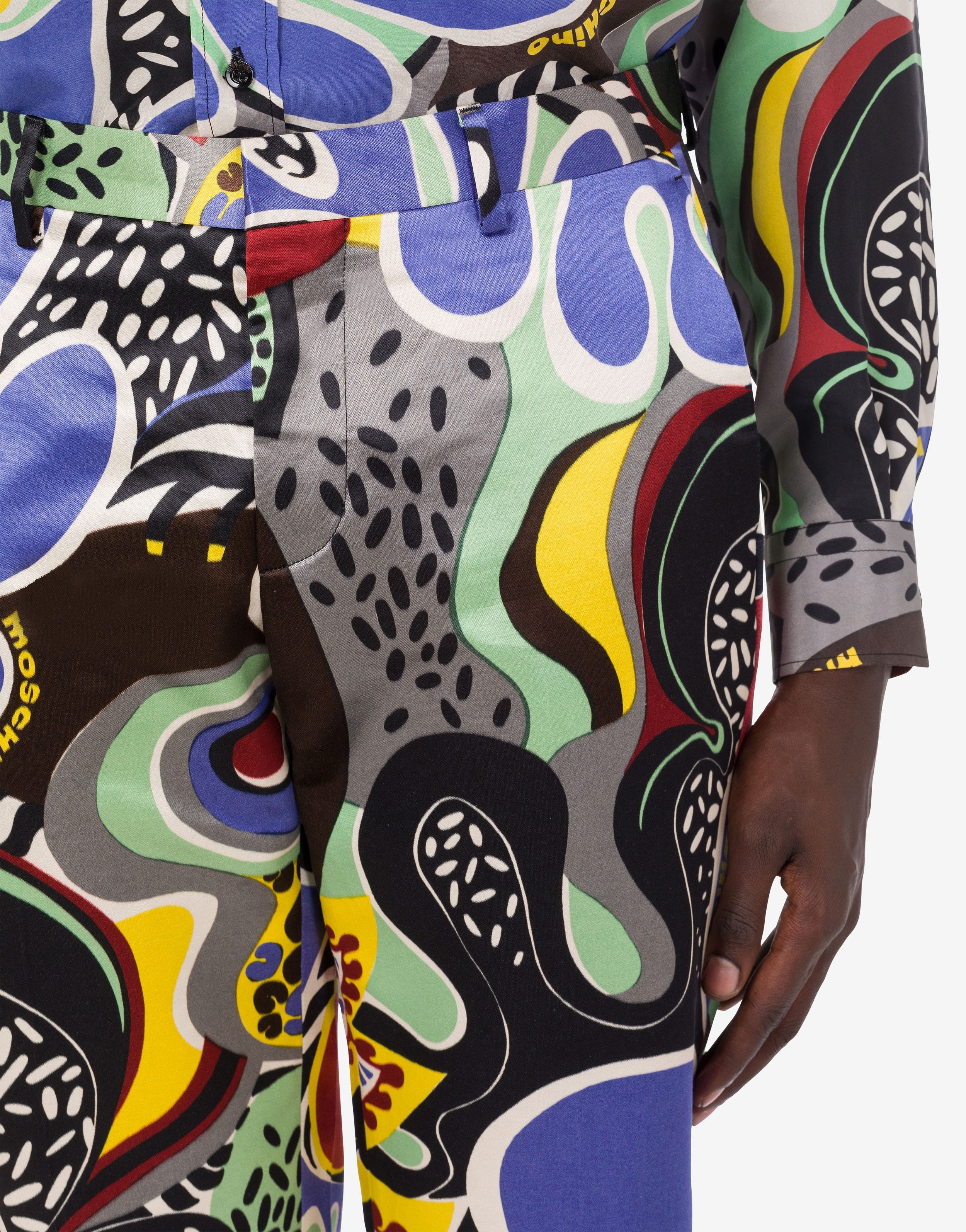 PSYCHEDELIC PRINT COTTON AND VISCOSE TROUSERS - 4
