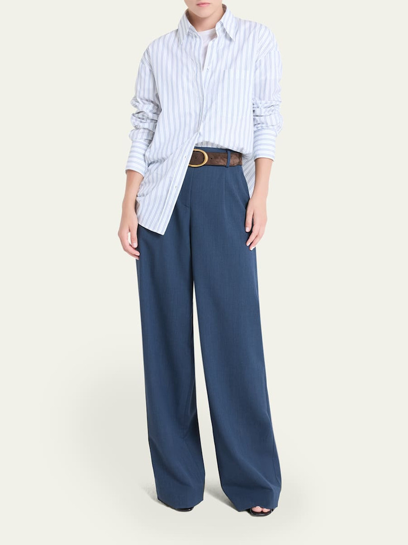 TWP Big Joe Striped Cotton Button-Front Shirt outlook