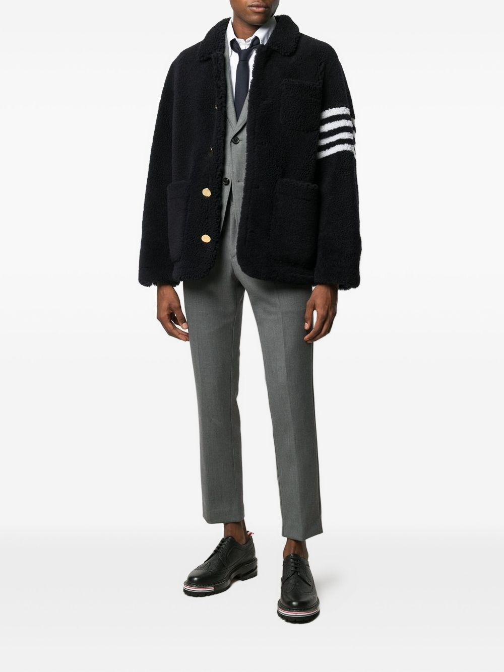 4-Bar shearling jacket - 3
