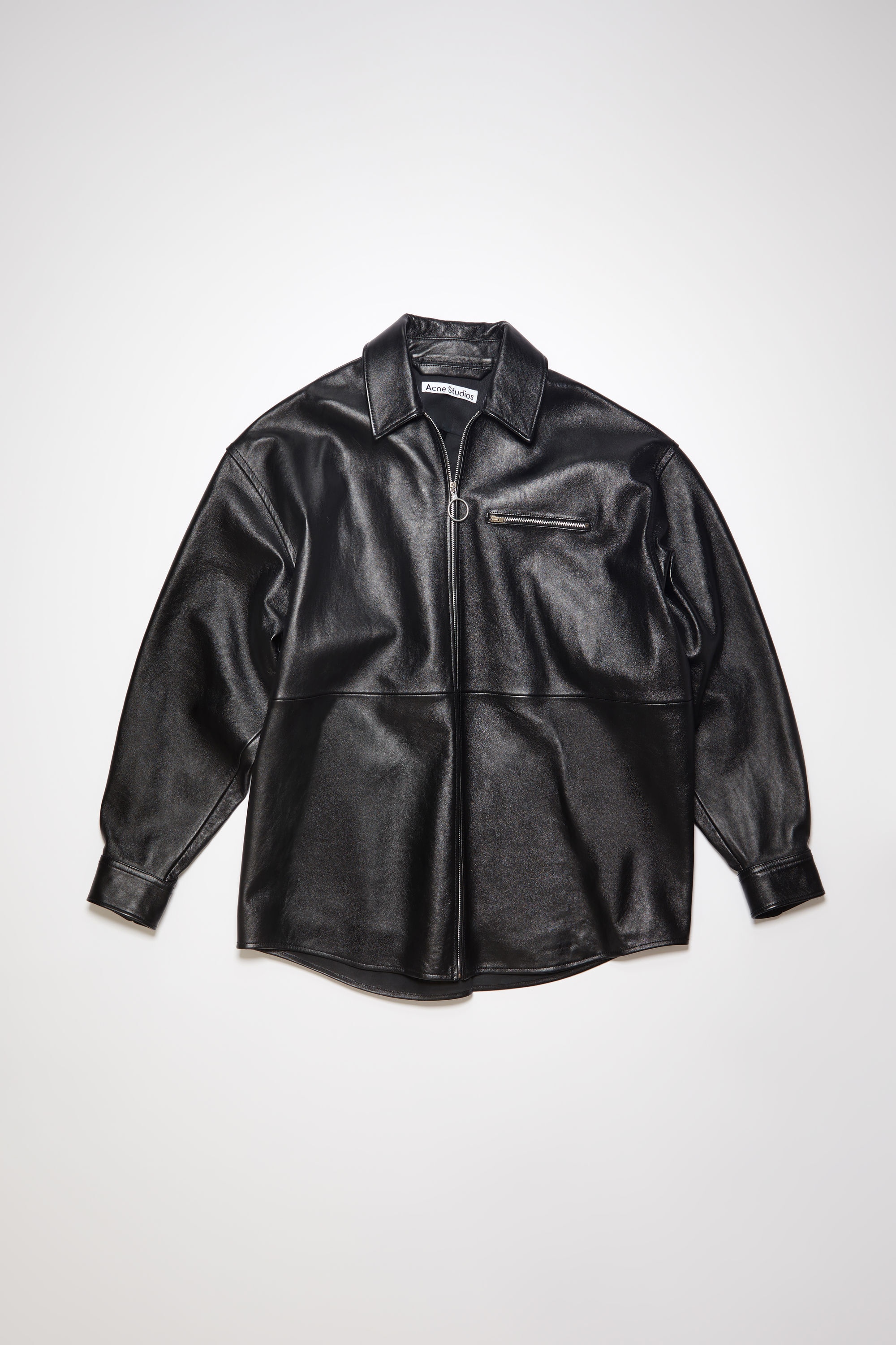 Leather overshirt - Black - 7