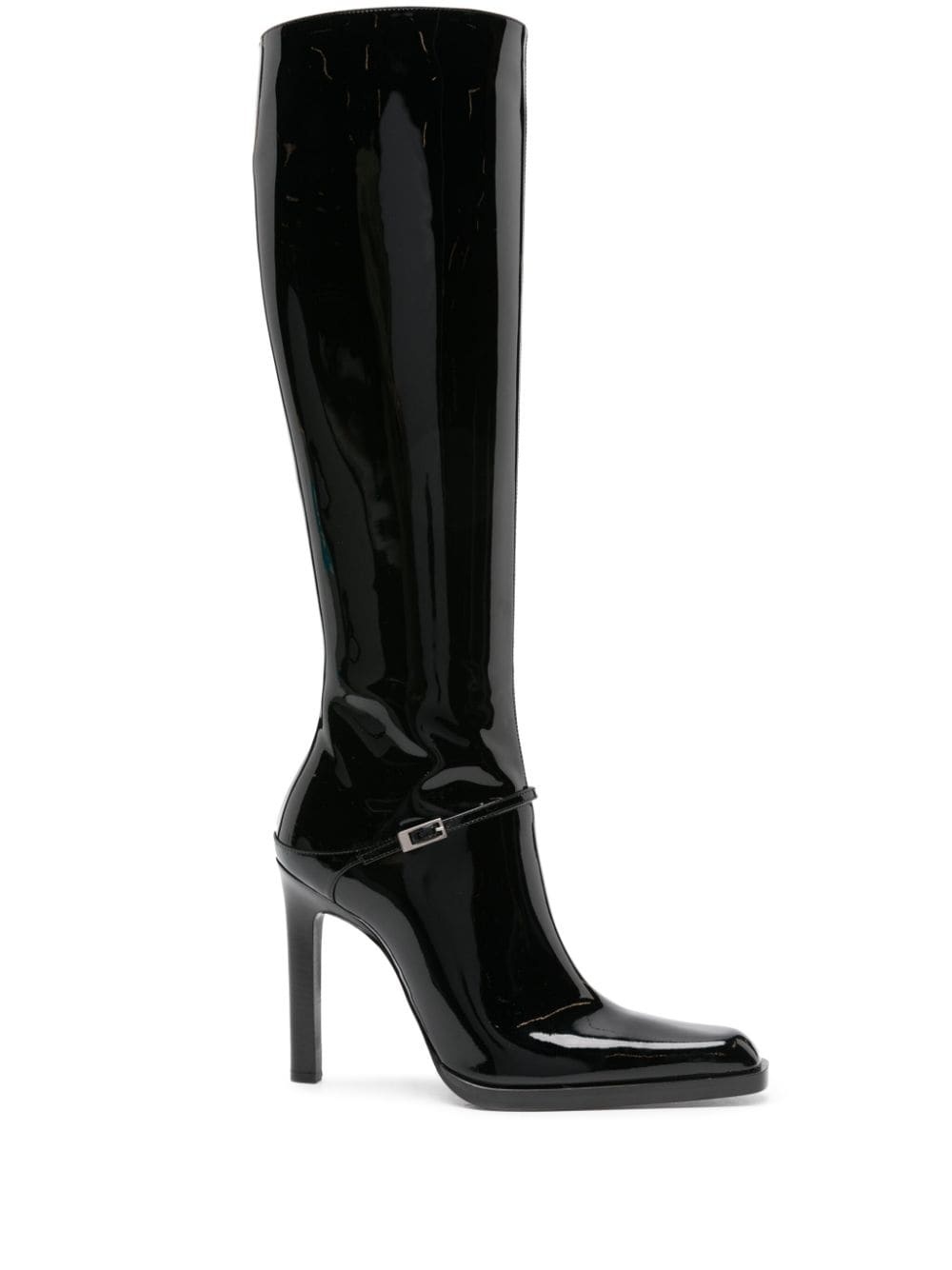 knee-high patent boots - 1
