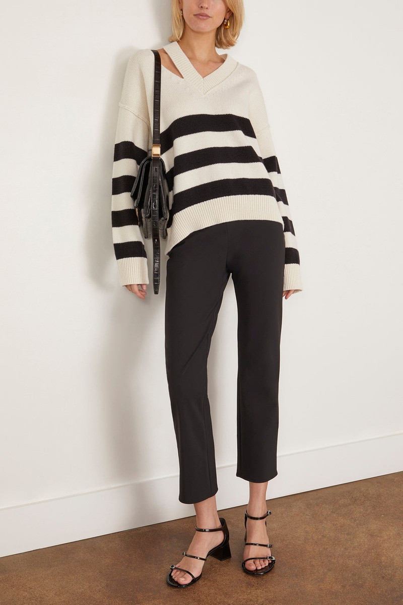 RÓHE Cigarette Leg Scuba Trousers in Black outlook