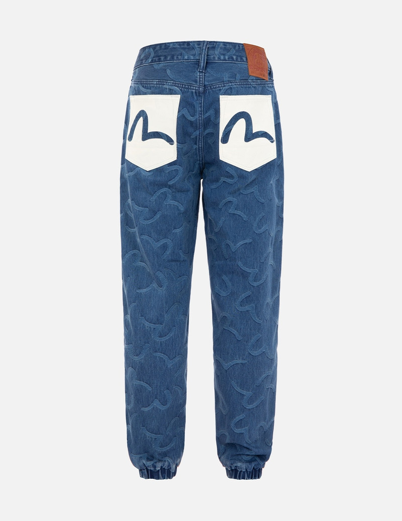 EVISU SEAGULL JACQUARD DENIM JOGGER PANTS outlook