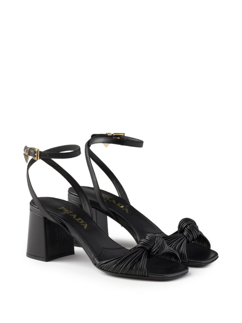 Prada leather heeled sandals outlook