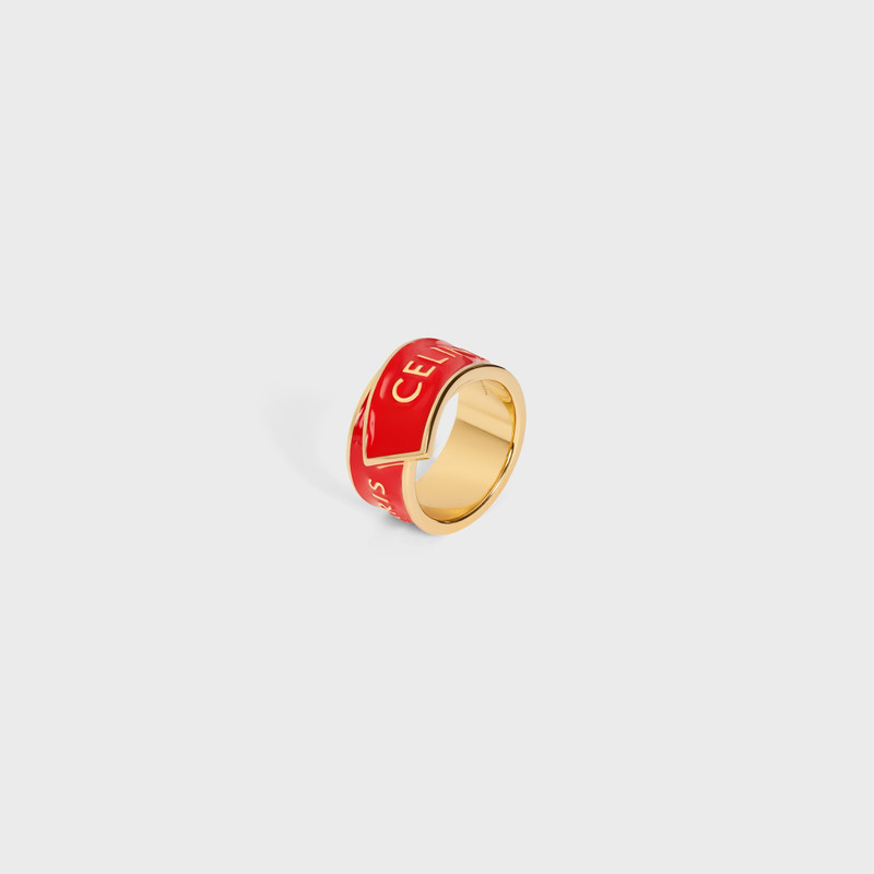CELINE RIBBON RING IN ENAMEL AND BRASS WITH GOLD FINISH 3