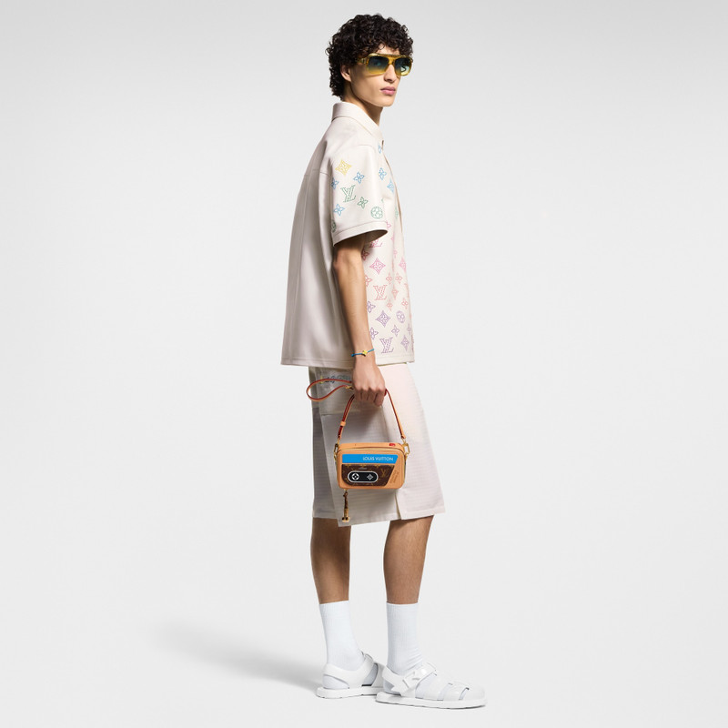 Monogram Flower Perforated Leather Polo Shirt 3