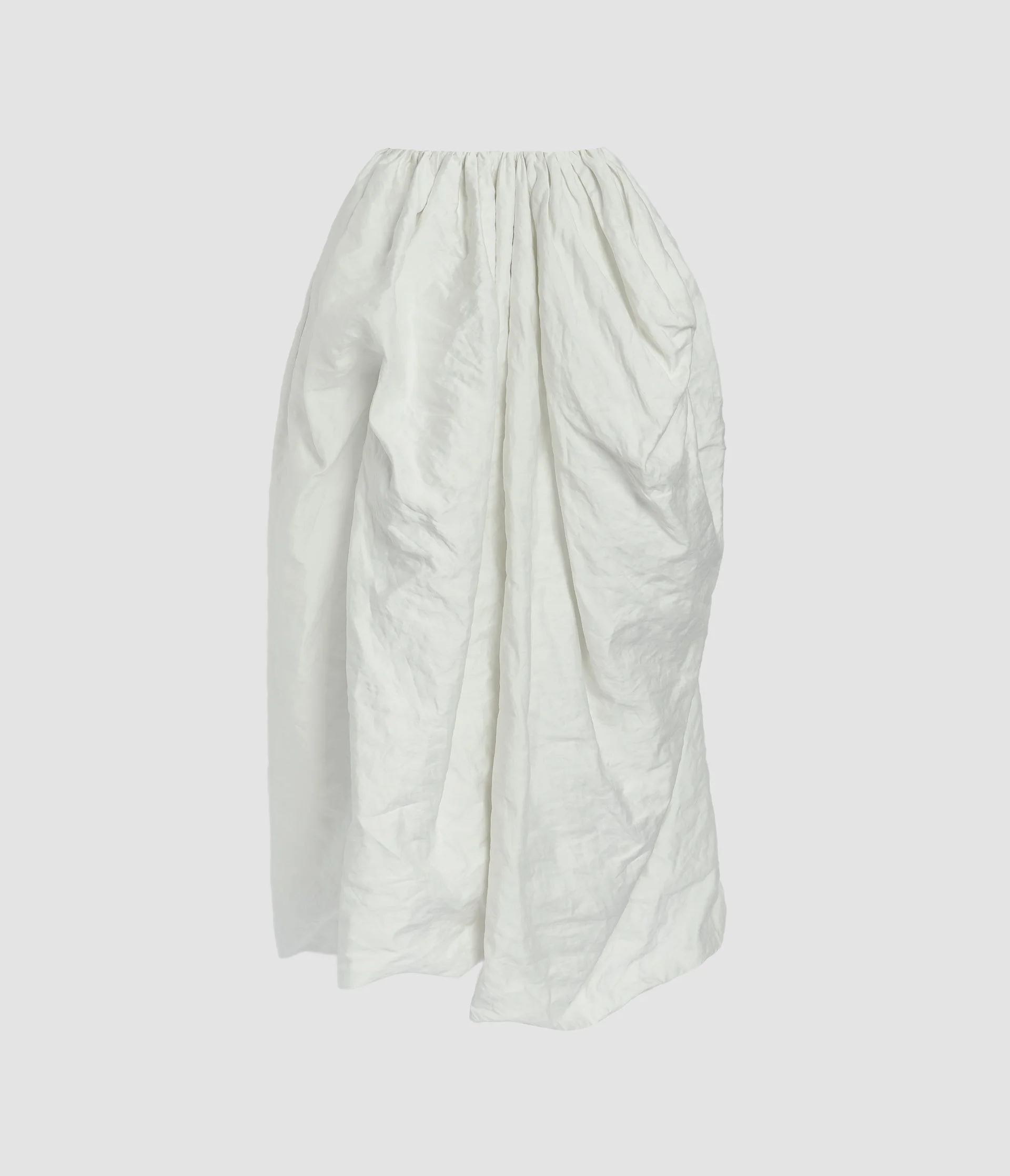METALLISED COTTON DRAPED MIDI SKIRT - 1