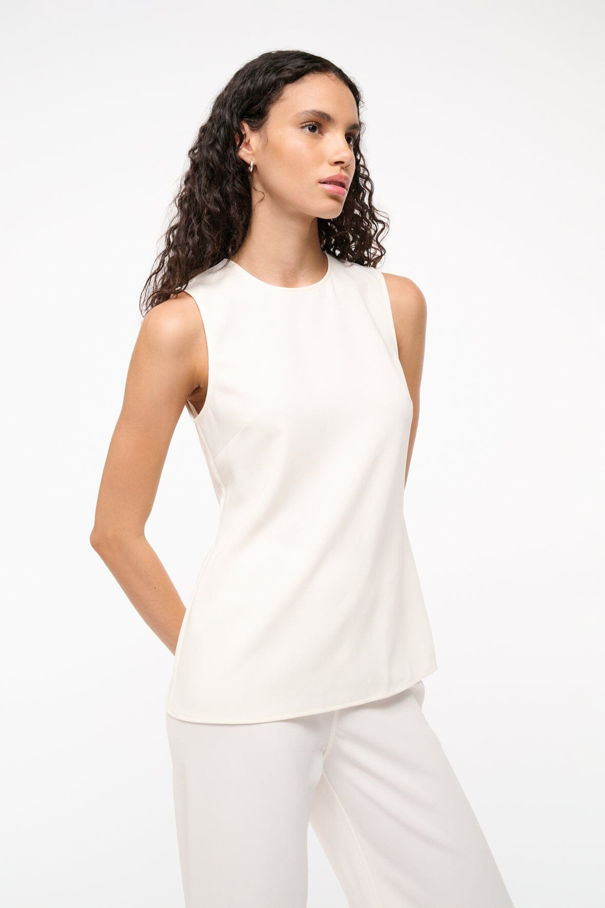 STAUD BRONTE TOP IVORY - 2