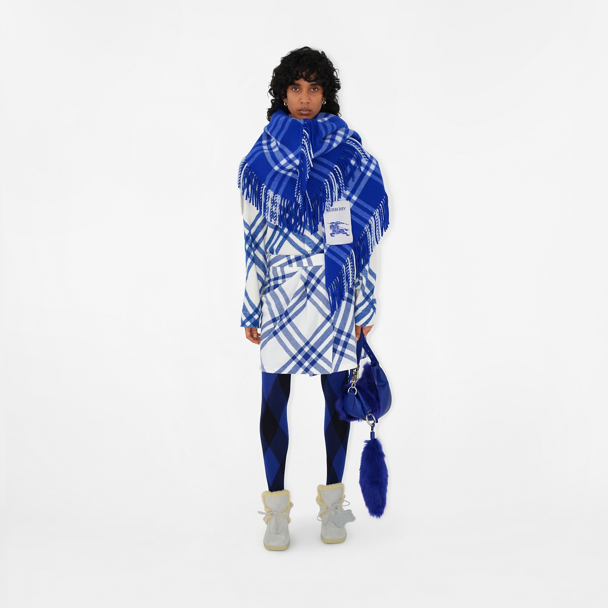 Check Wool Cape - 5