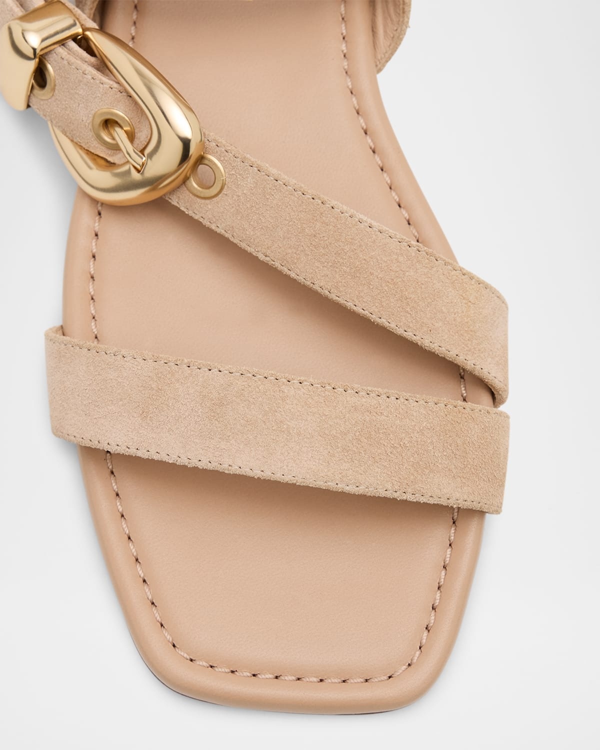 Maven Suede Buckle Flat Sandals - 5
