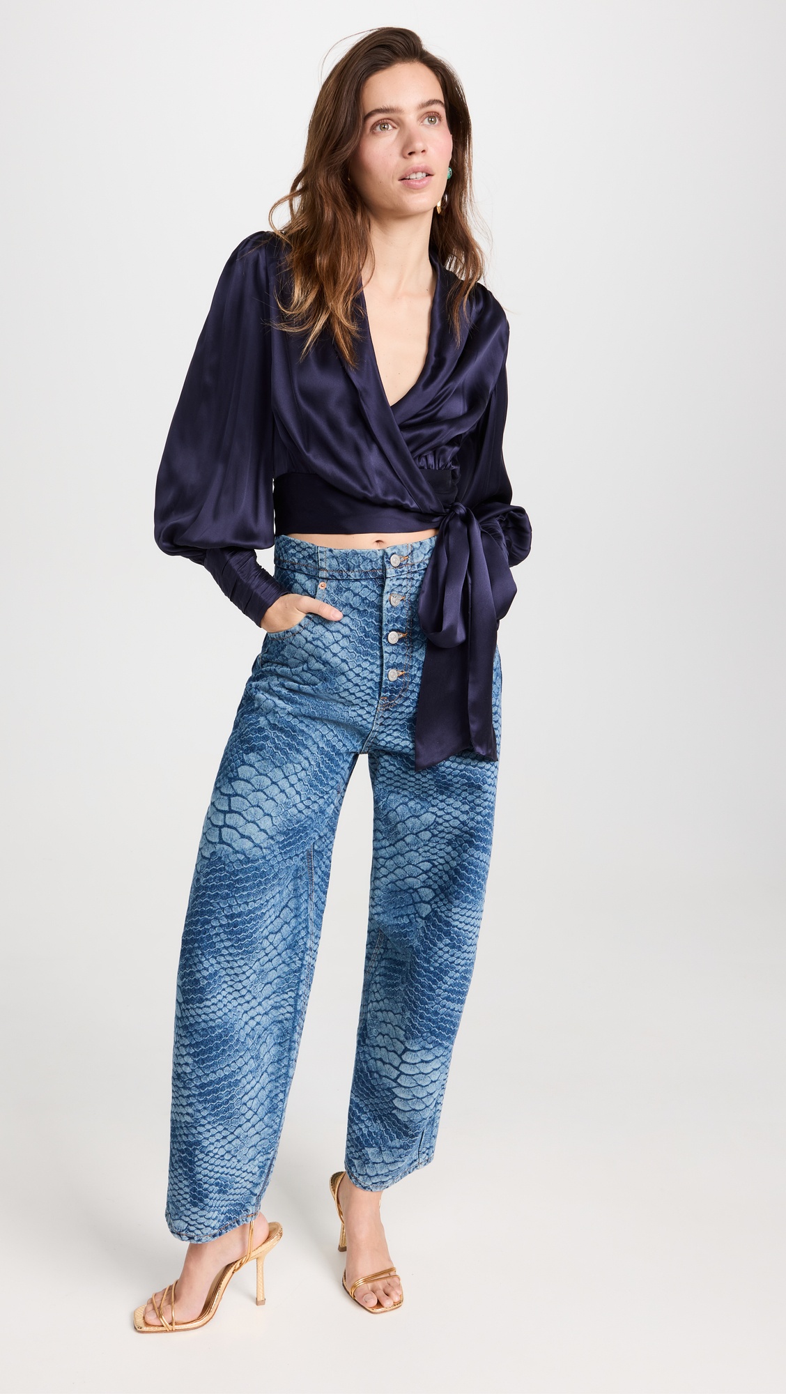 Silk Wrap Blouse - 4