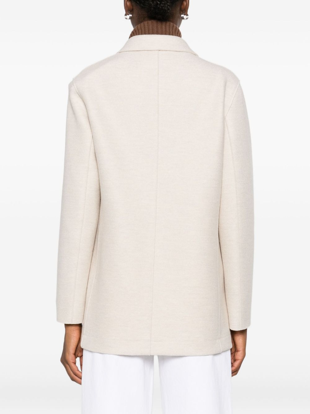 double-breasted gold-button coat - 4