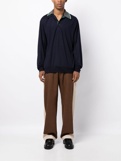 Kolor asymmetric-collar wool T-shirt outlook