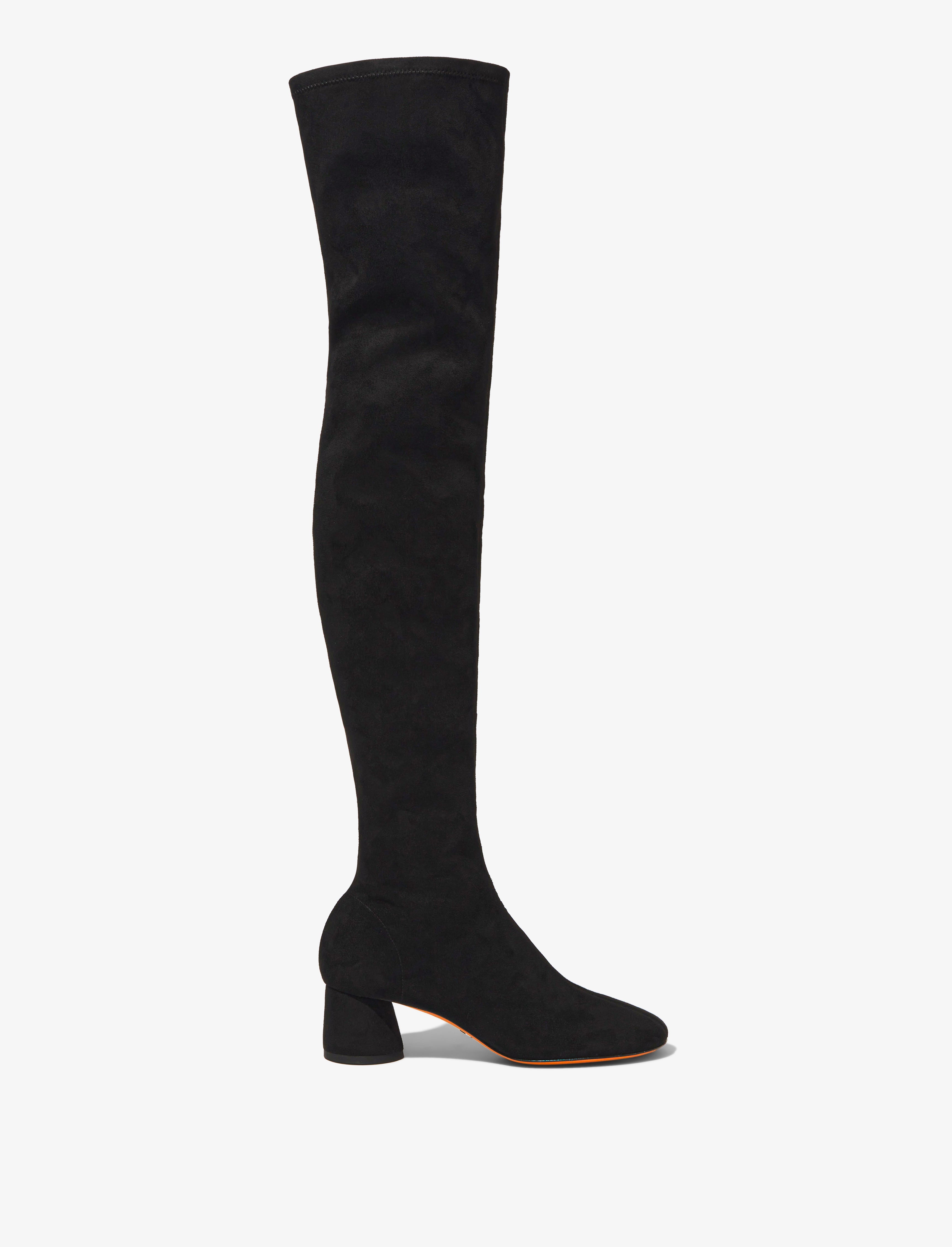 Glove Stretch Over The Knee Boots in Faux Suede - 1