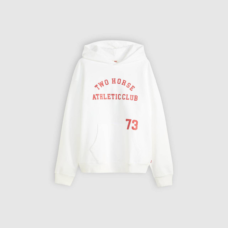 TWO HORSE BOXY CROPPED HOODIE SWEATSHIRT 1