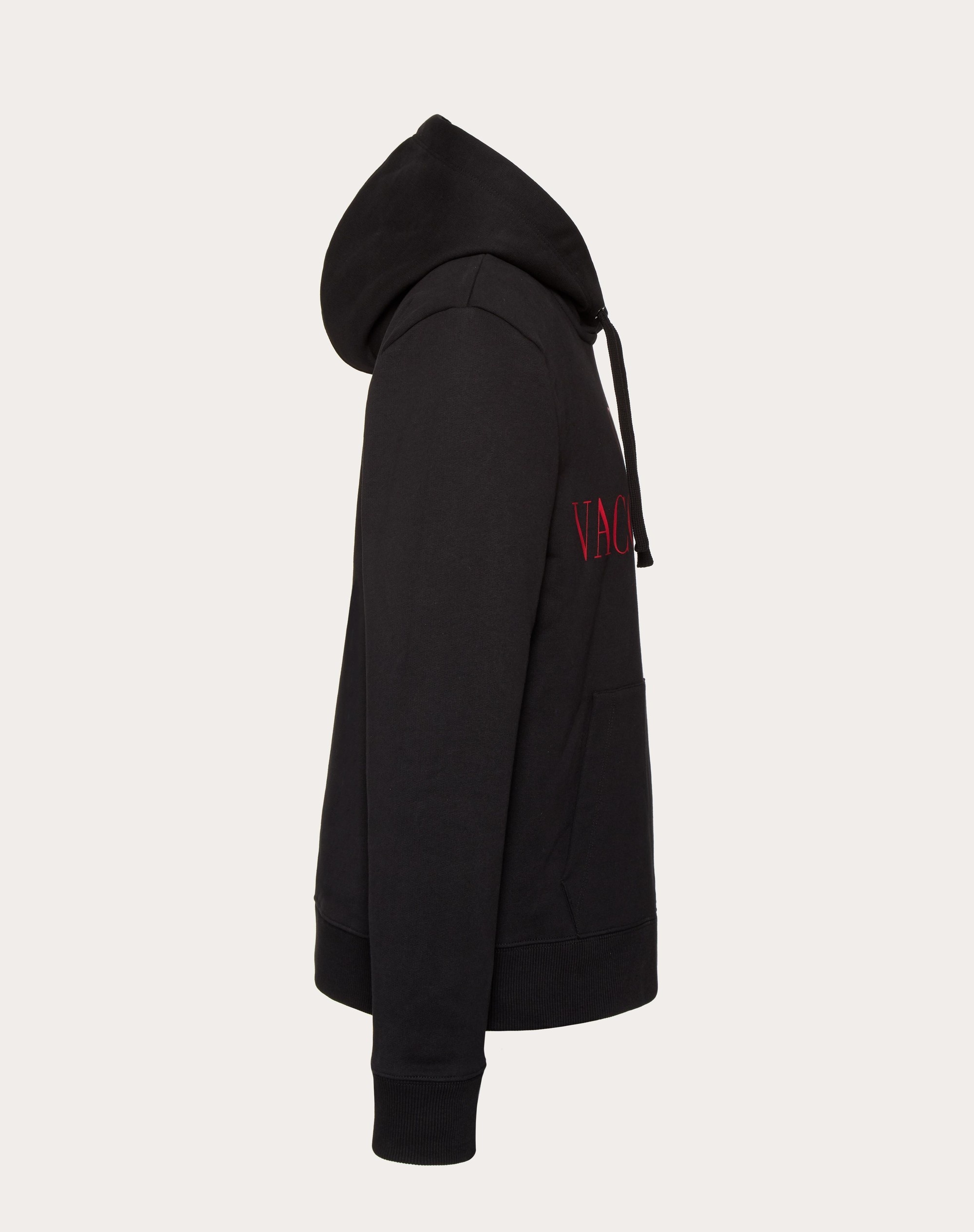 HOODED SWEATSHIRT WITH (V) VACCINATED PRINT - 3