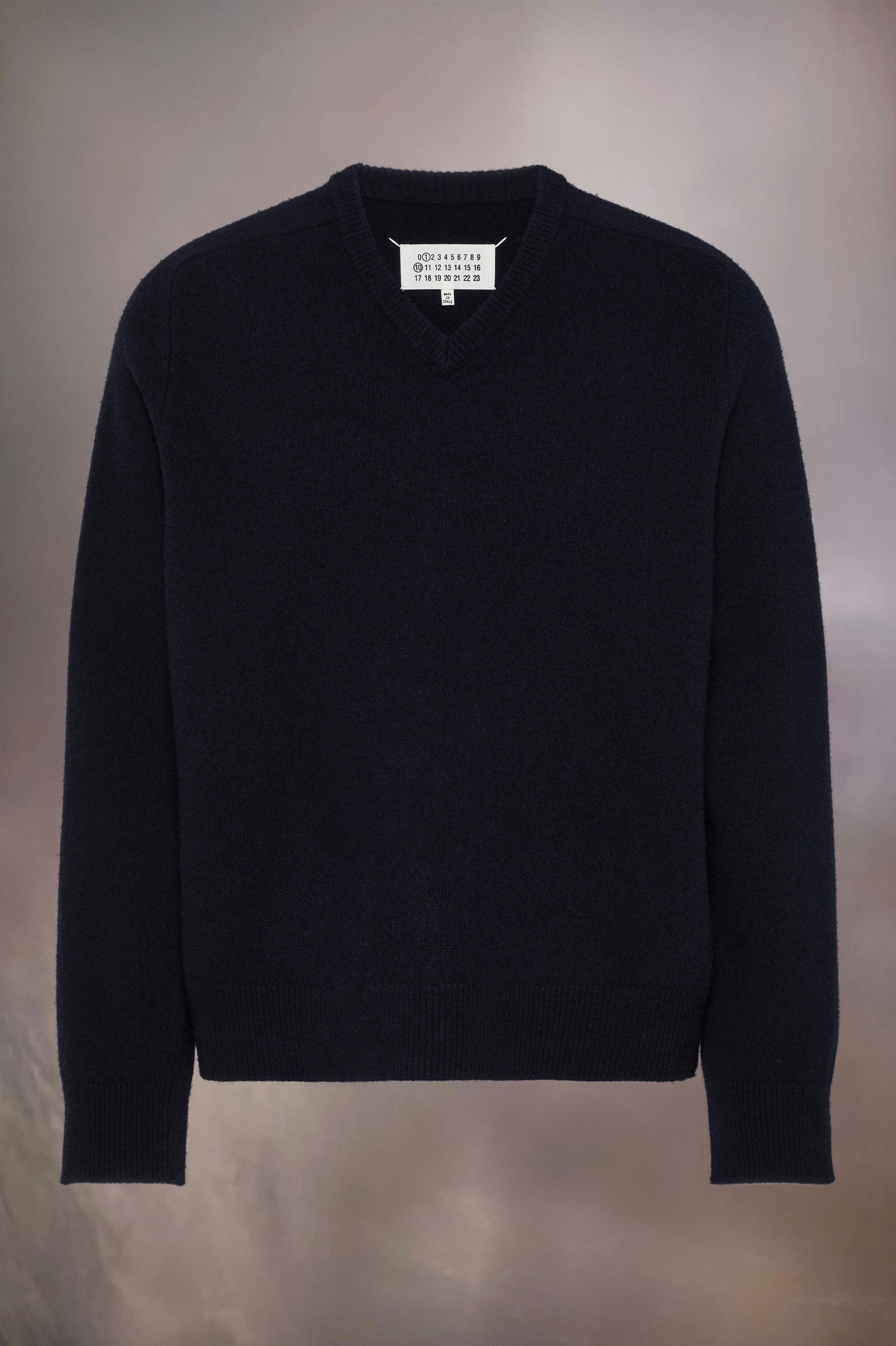 Washed Lambswool V-Neck Sweater - 1