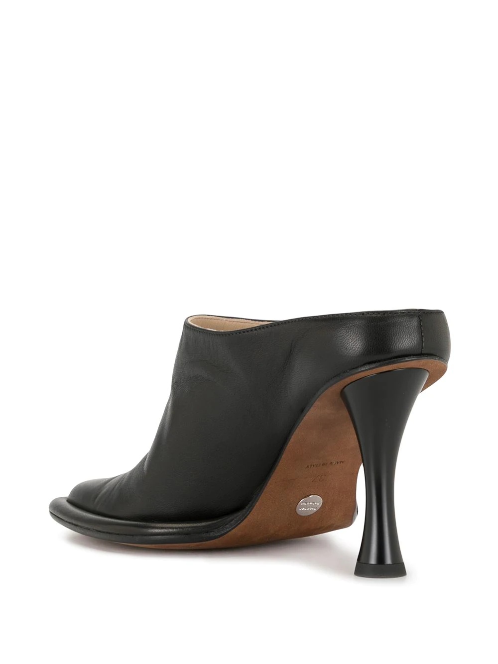 round-toe heeled mules - 3