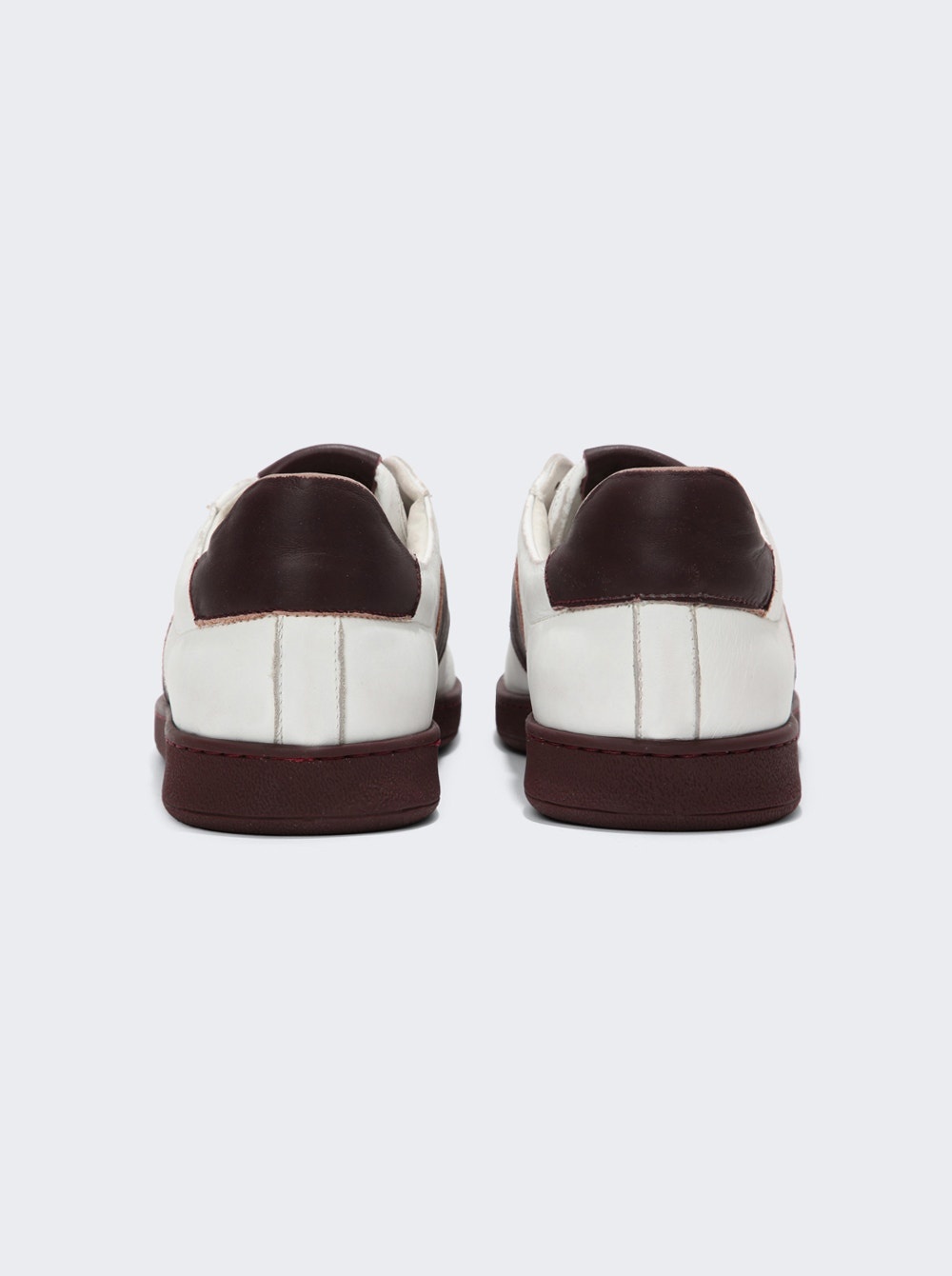Court Low Top Sneakers White and Maroon - 3